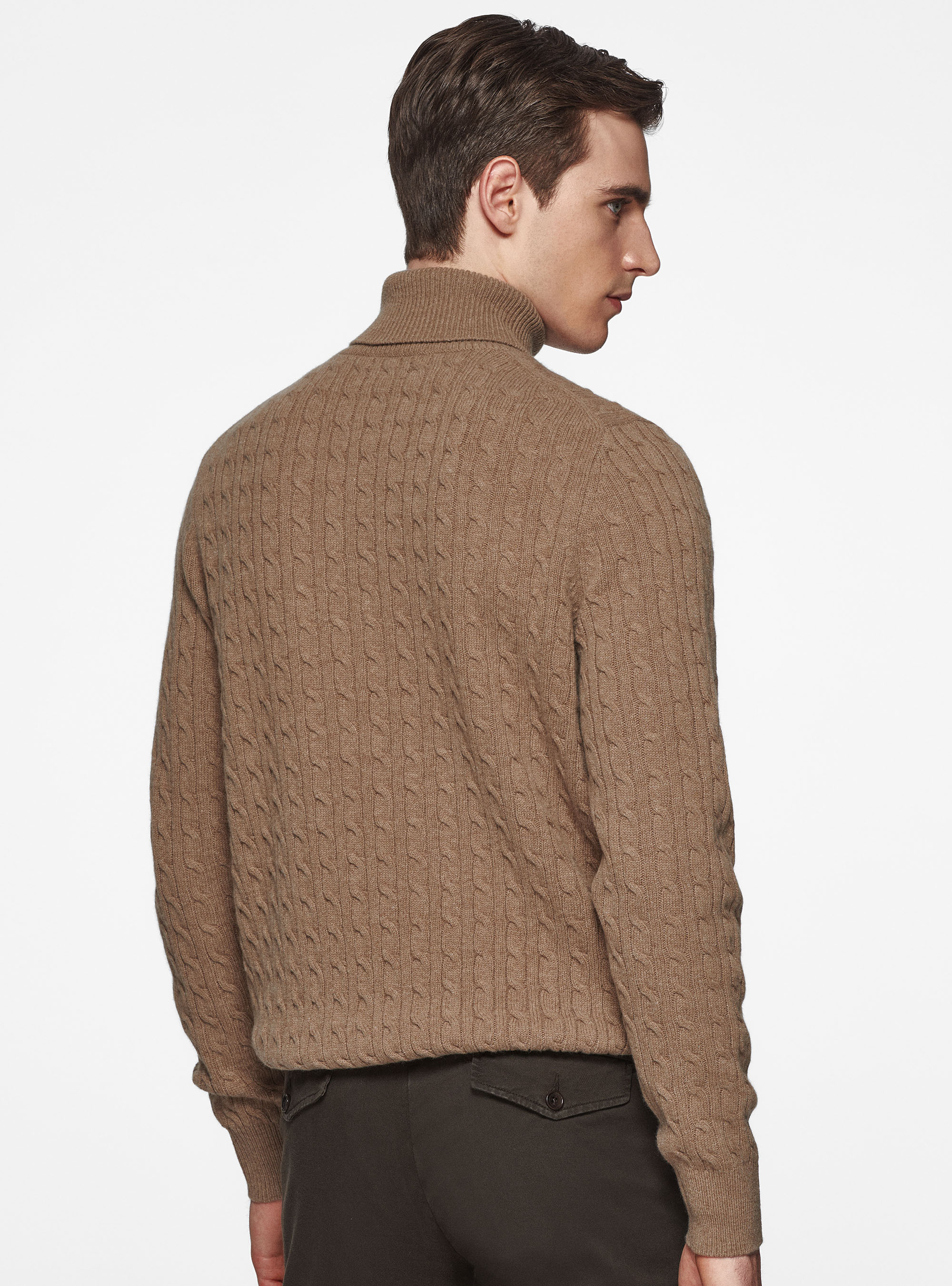 Cashmere wool turtleneck sweater with braid, CAMMELLO 0570C