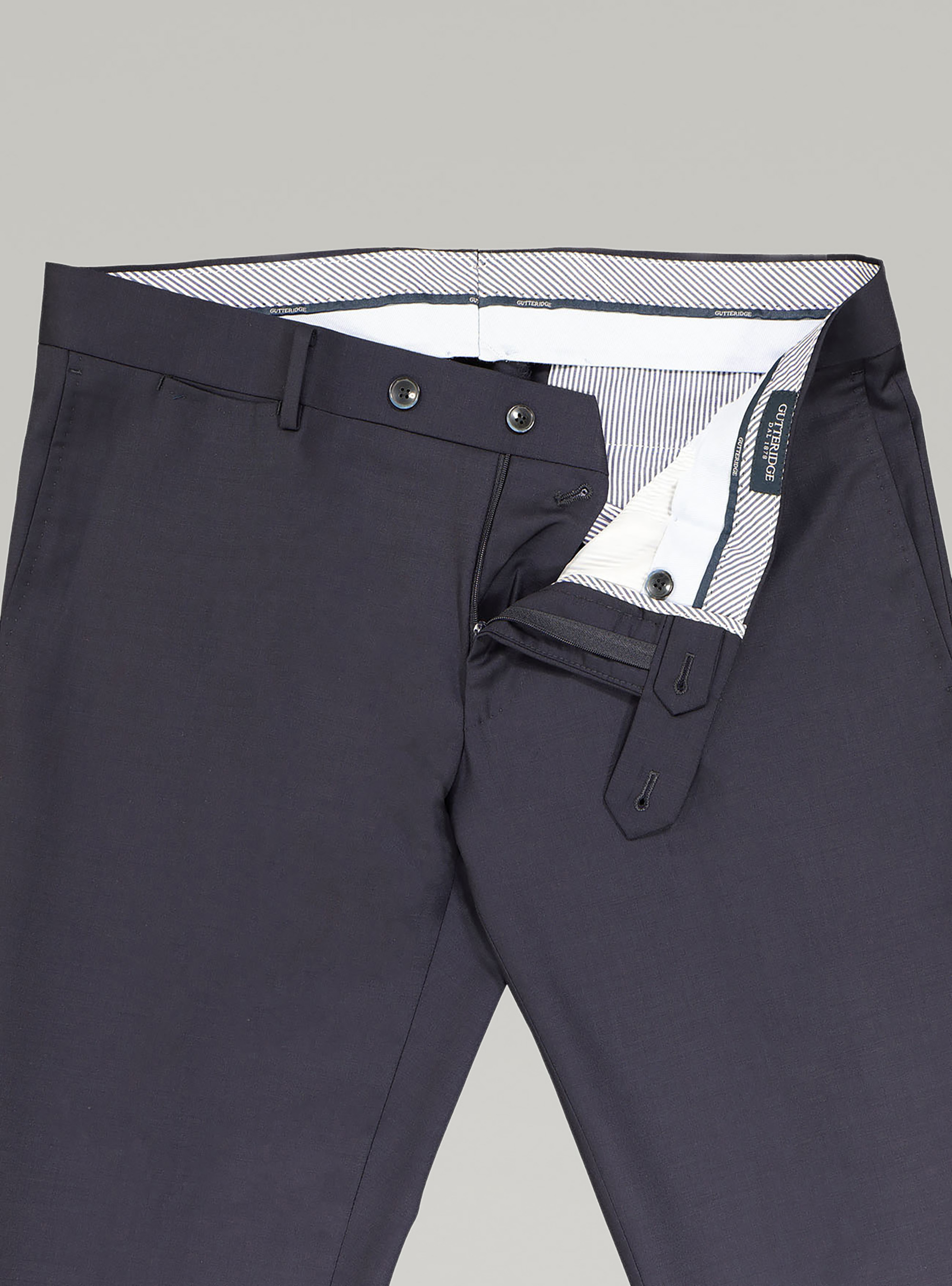 120's Superfine Wool Suit Trousers, NAVY BLUE