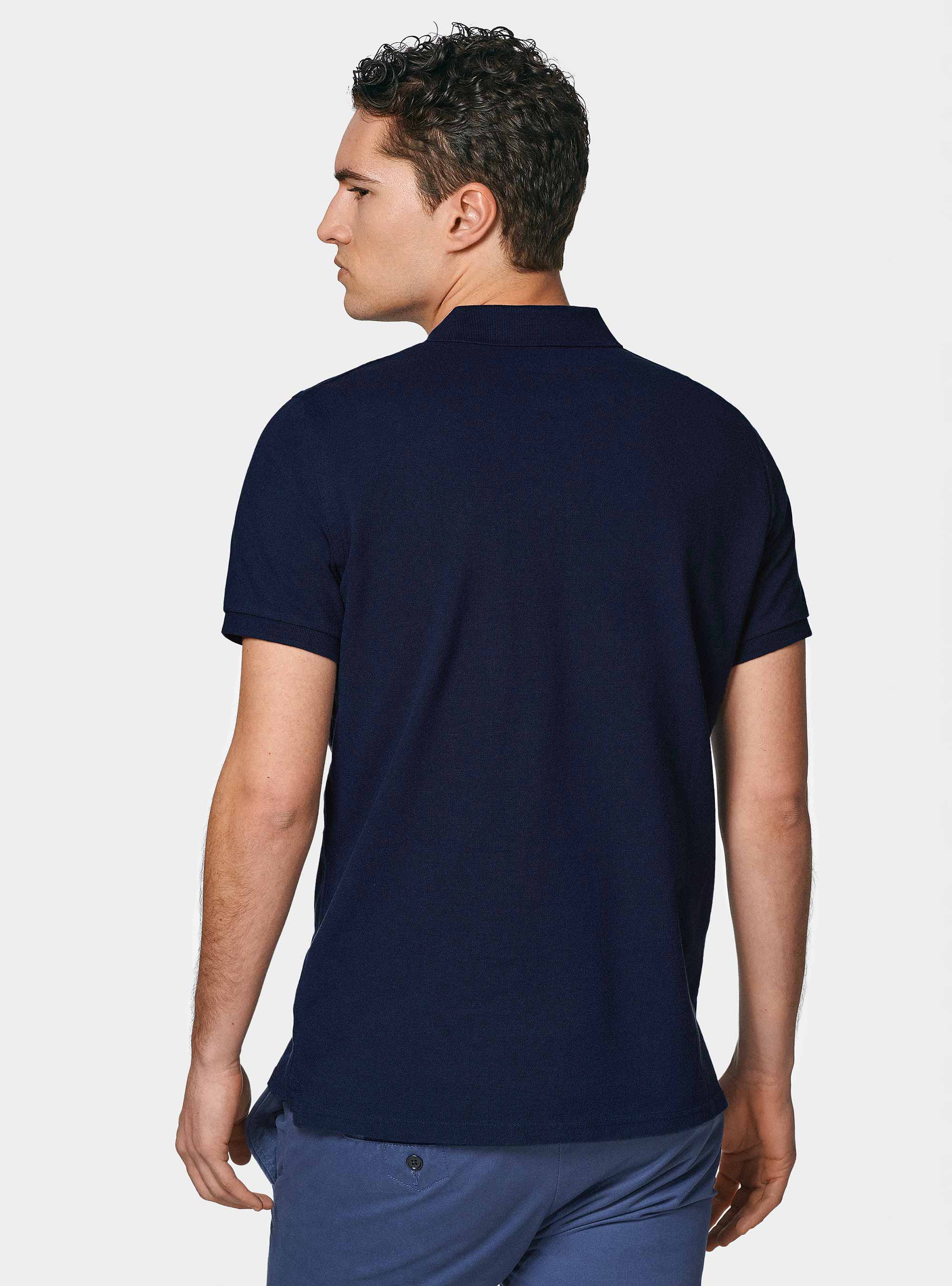 Polo classique en piqué, BLEU
