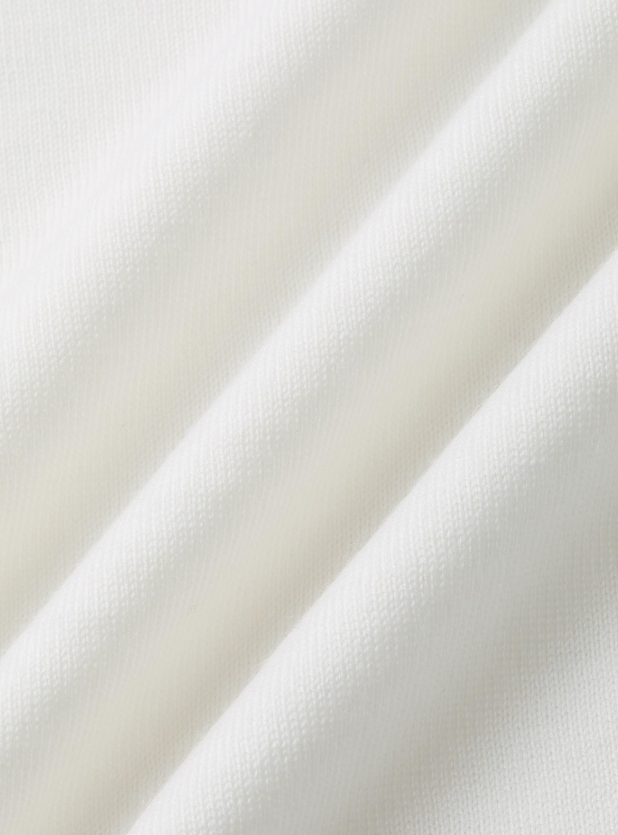 Polo camicia in maglia lana merino extrafine, BIANCO