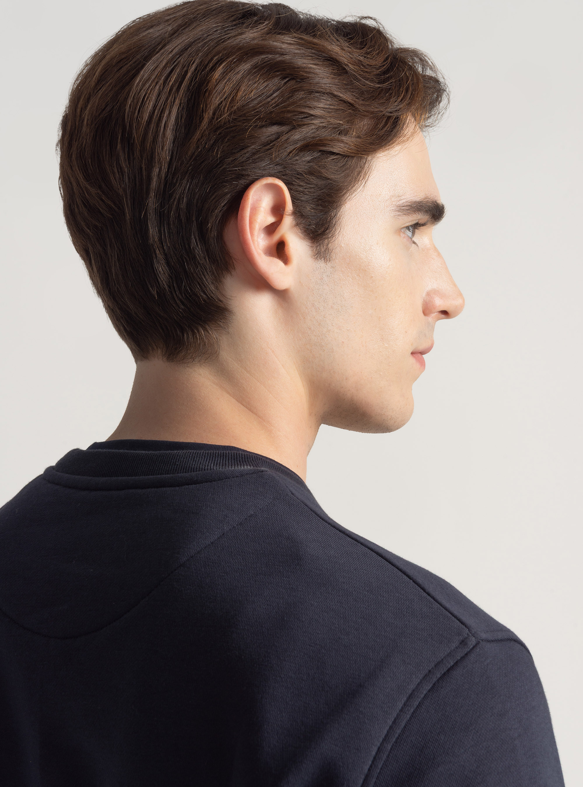 Sudadera de cuello redondo con logotipo, AZUL MARINO