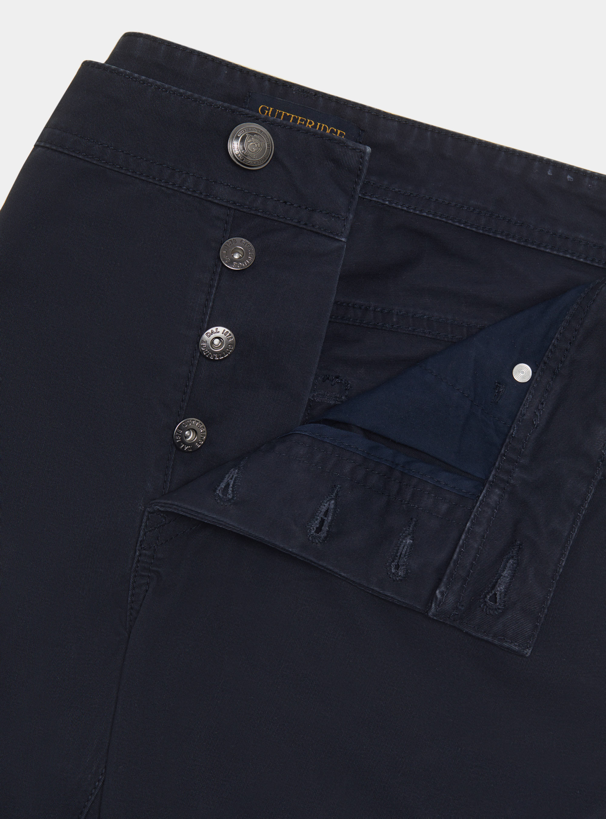 Pantaloni 5 tasche in twill di cotone, BLU NAVY