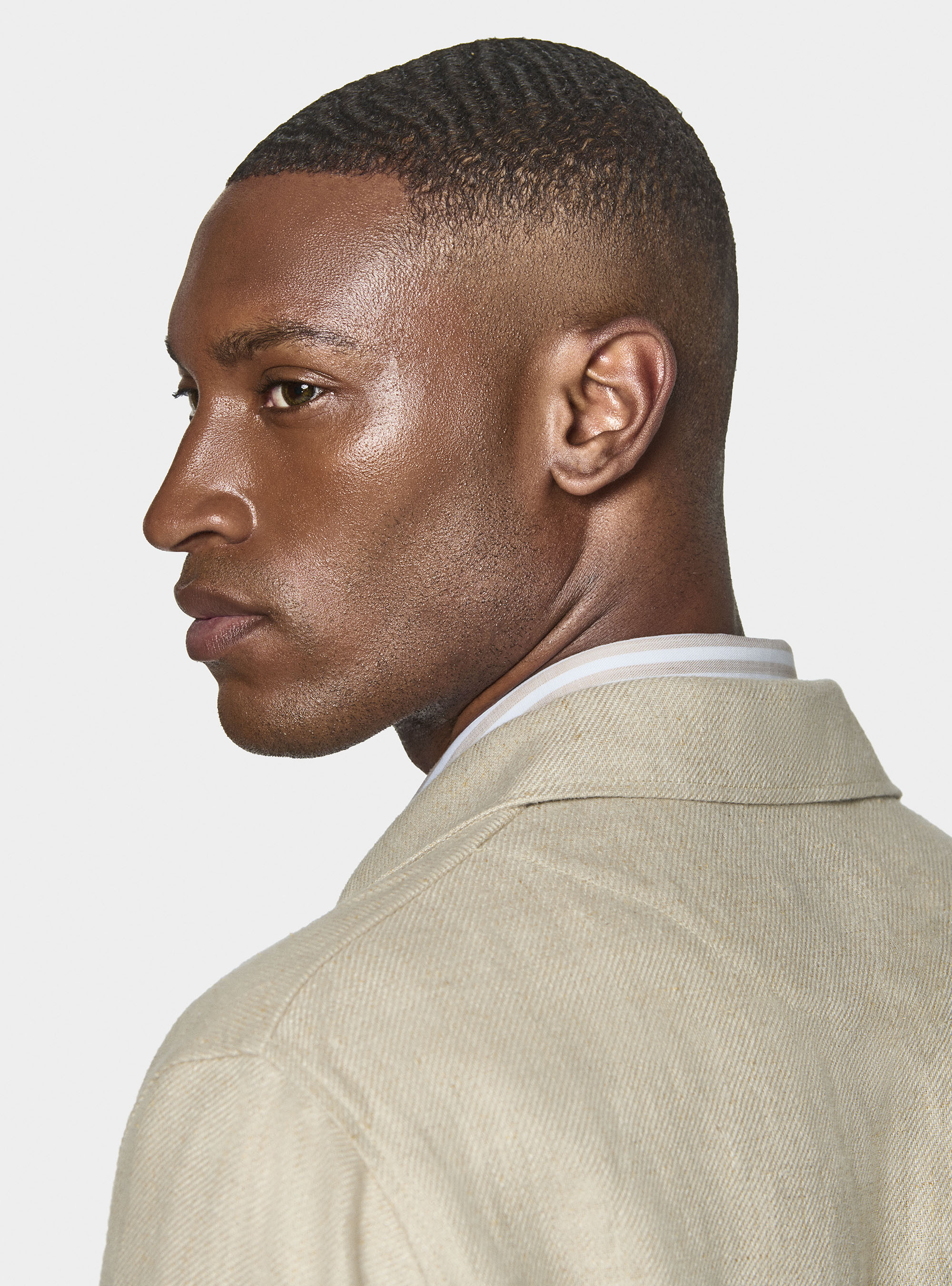 Giacca camicia in twill di lino, SABBIA