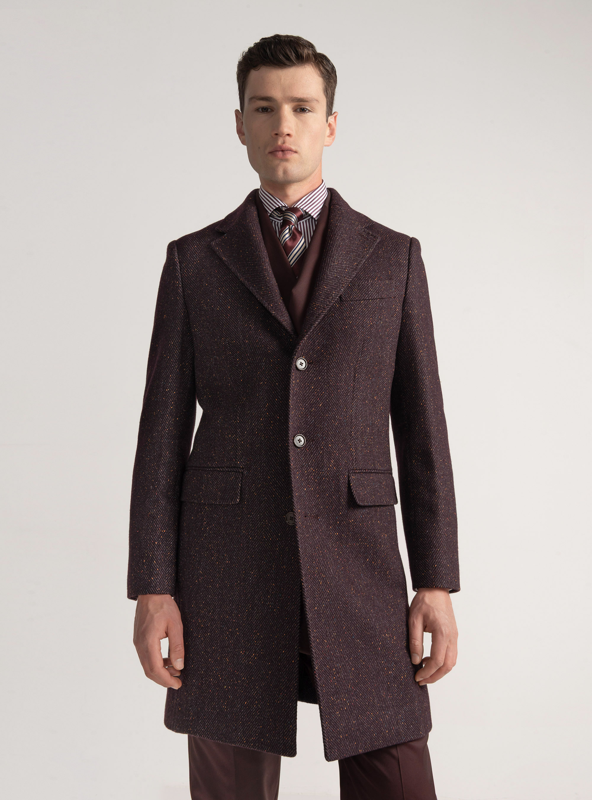 Cappotto in misto lana bottonata