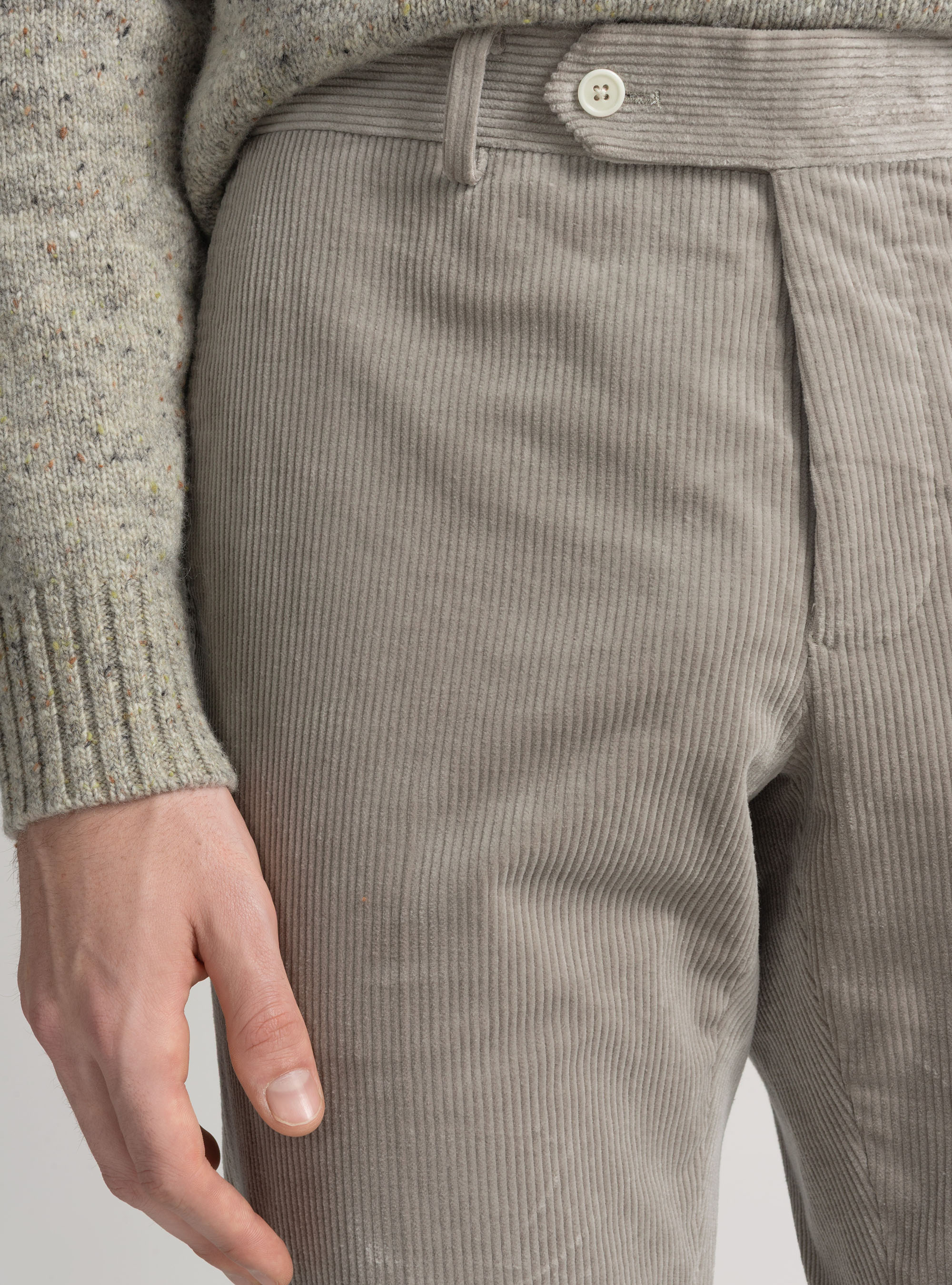 Duca Visconti di Modrone corduroy stretch trousers, GRIGIO CHIARO 0256C