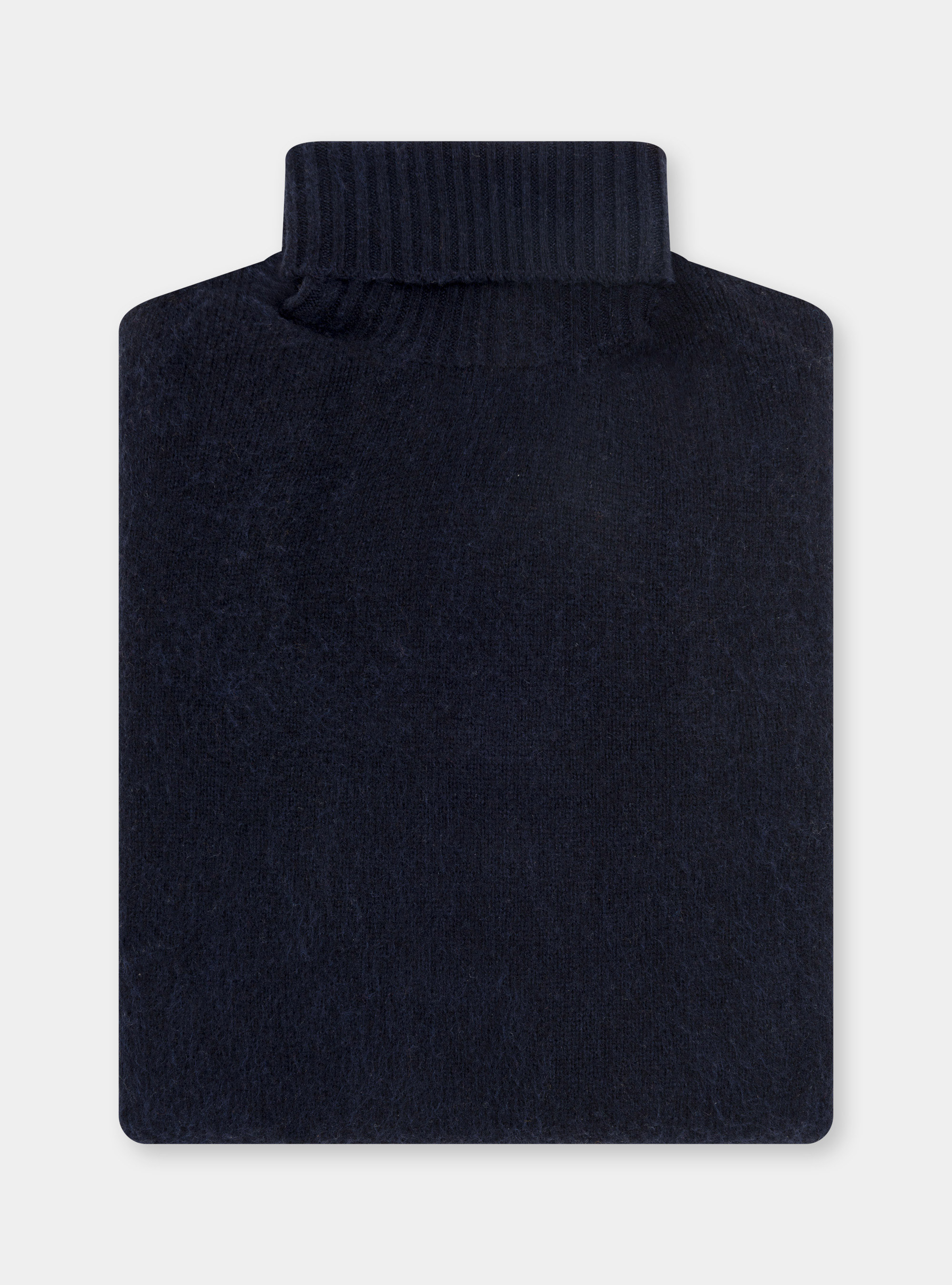 Maglia collo alto in lana brushed, BLU NAVY