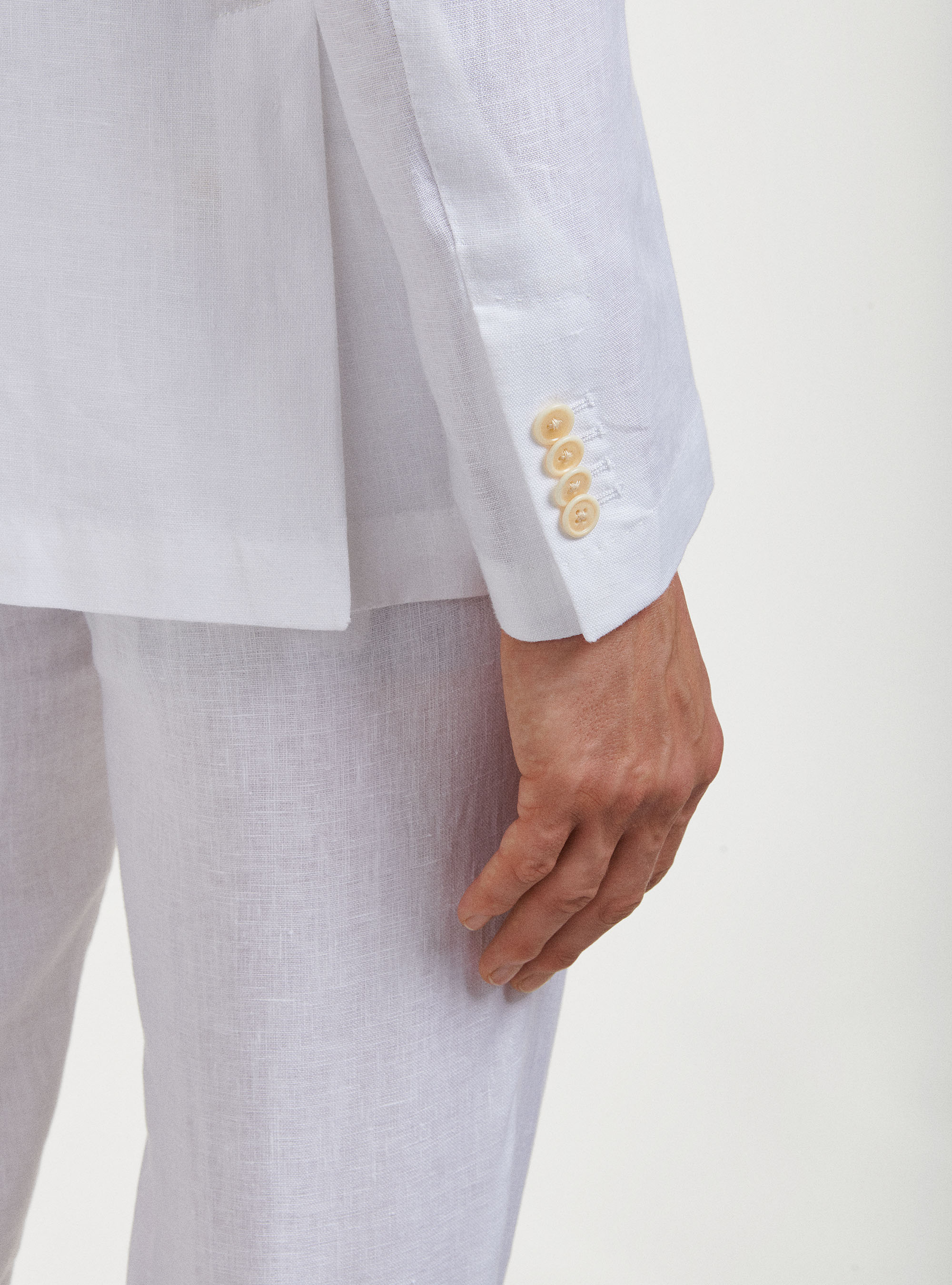 Pure linen suit blazer, WHITE