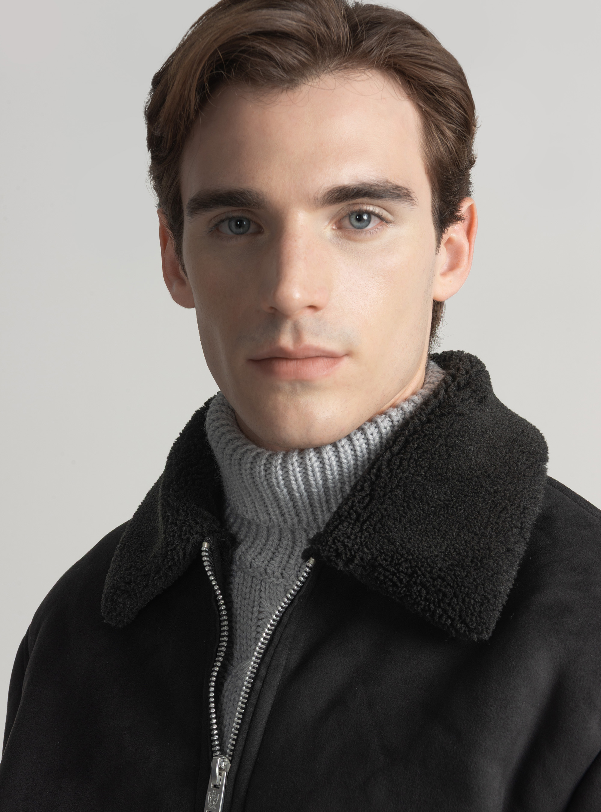 Montone effetto suede, NERO