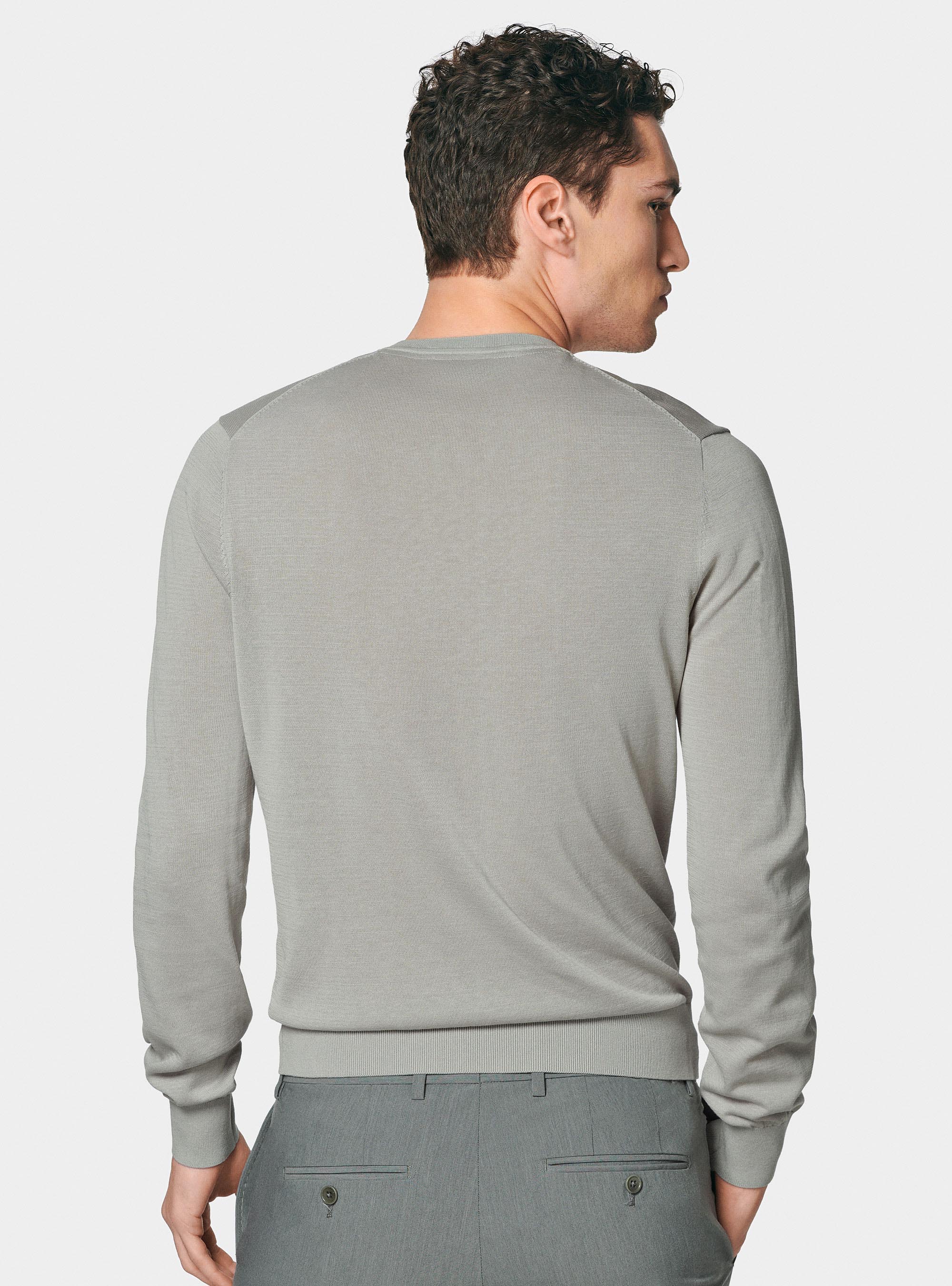 Maglia girocollo in cotone e seta, PERLA 0178C