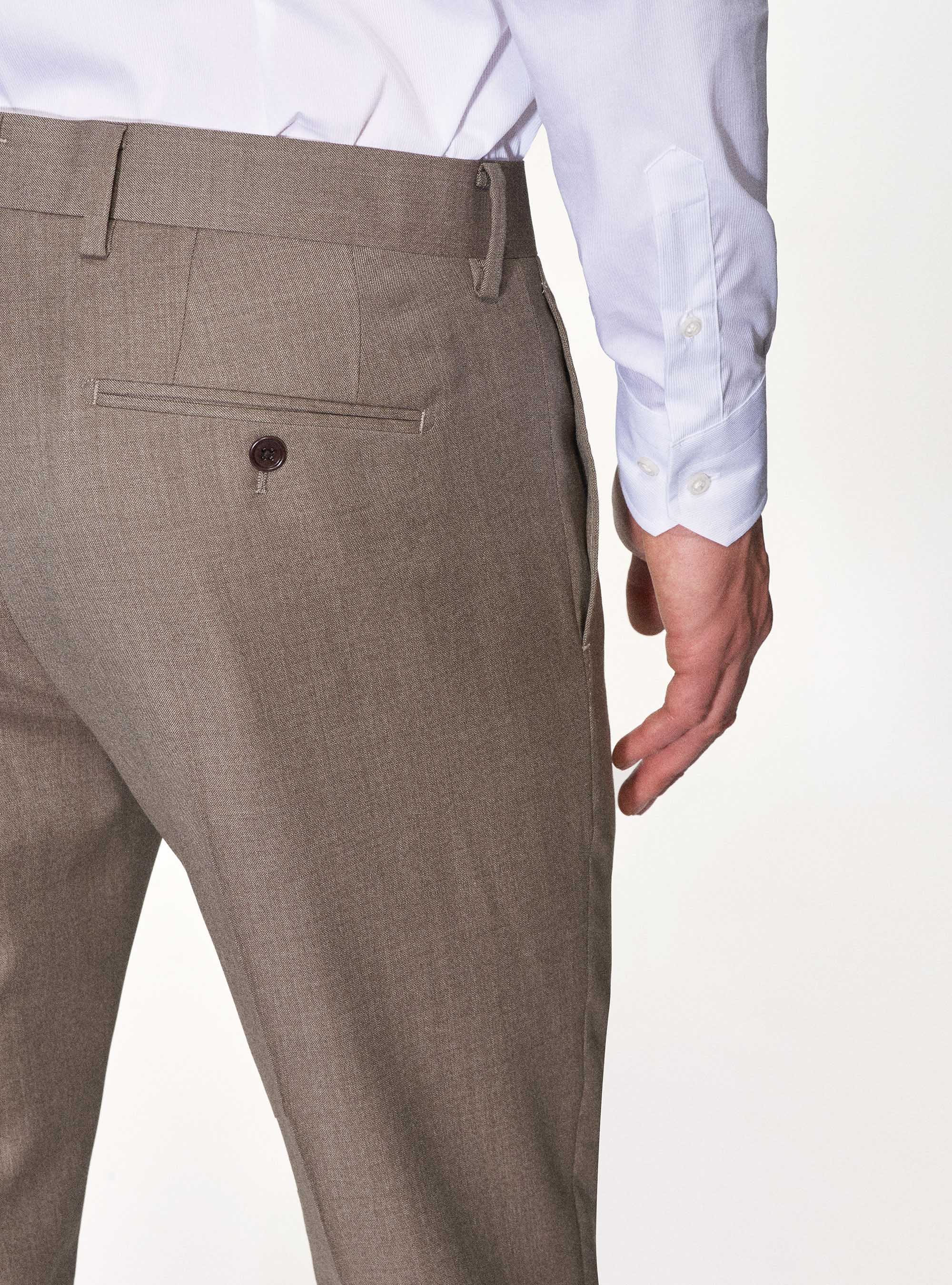 Pantaloni per abito in pura lana superfine 120's, SABBIA