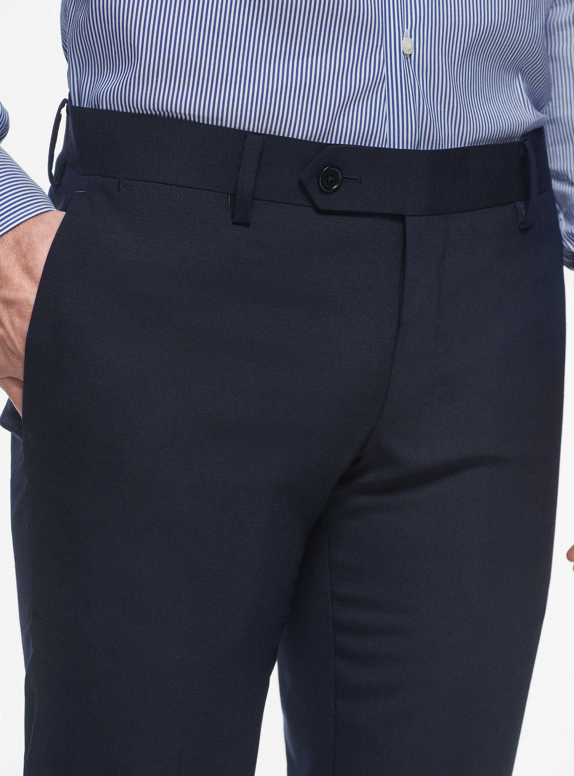 Pantaloni in pura lana superfine 120, BLU NAVY