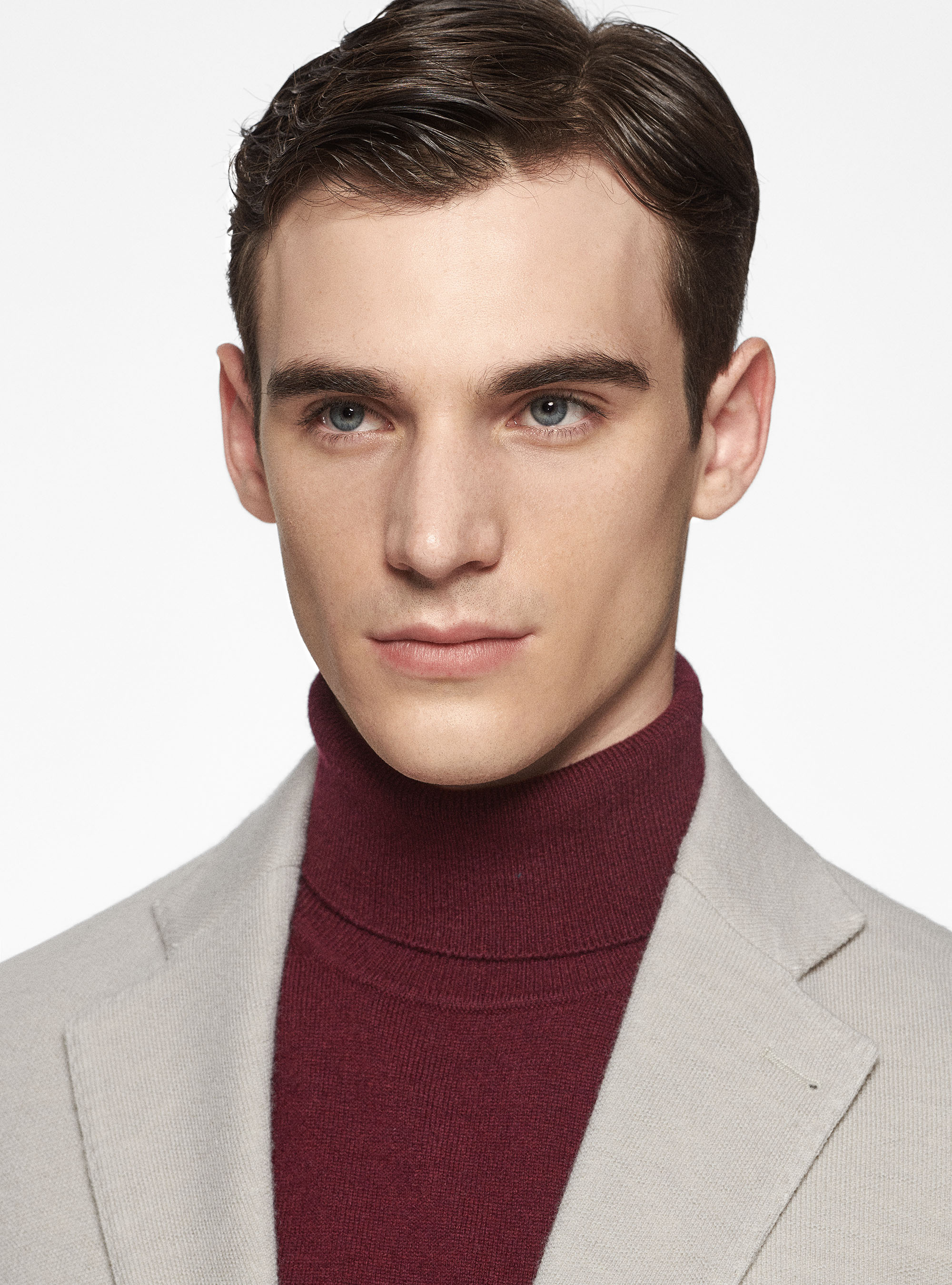 Giacca sfoderata in jersey di lana e cotone, PANNA