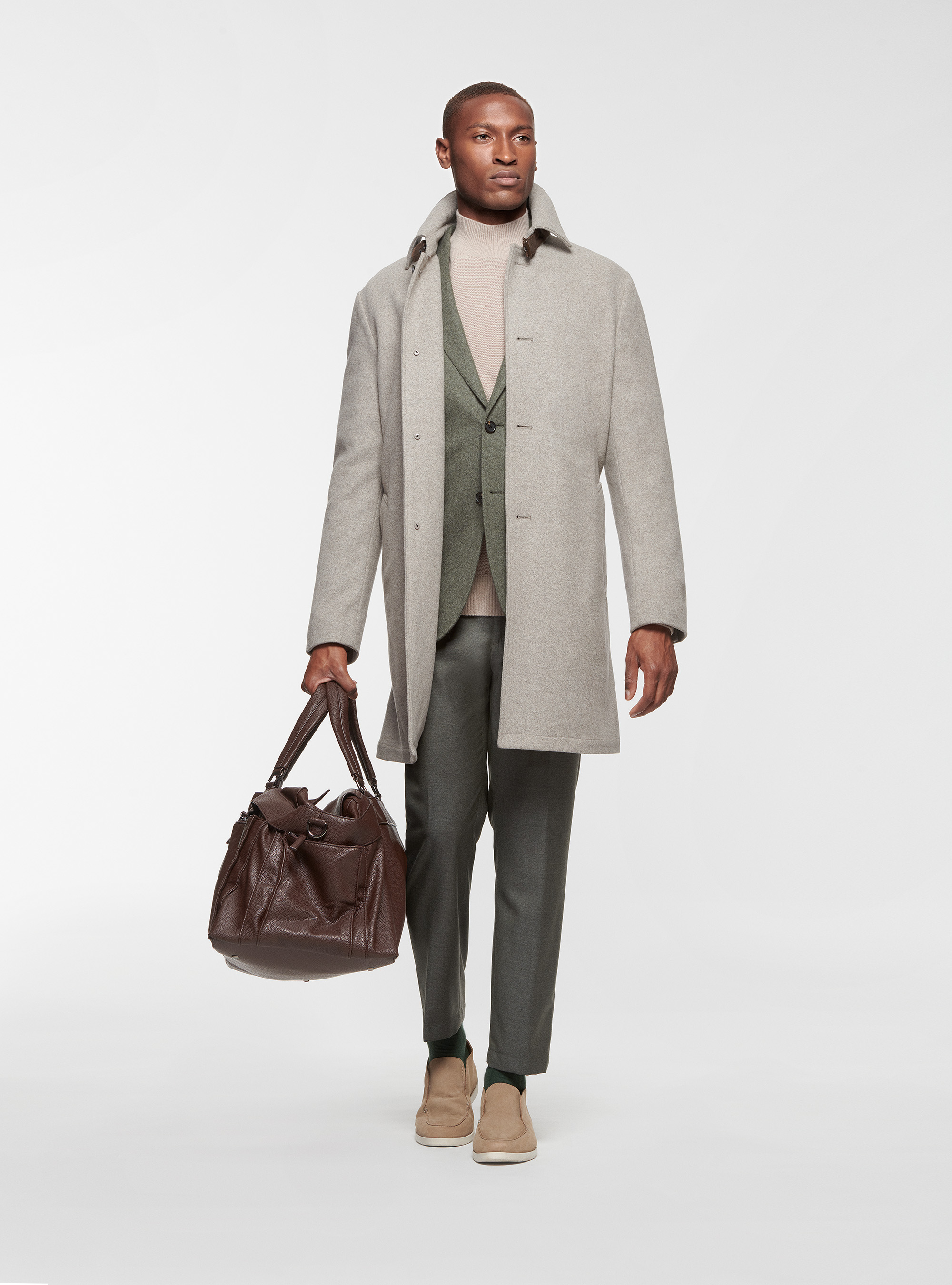 Cappotto in misto lana, SABBIA