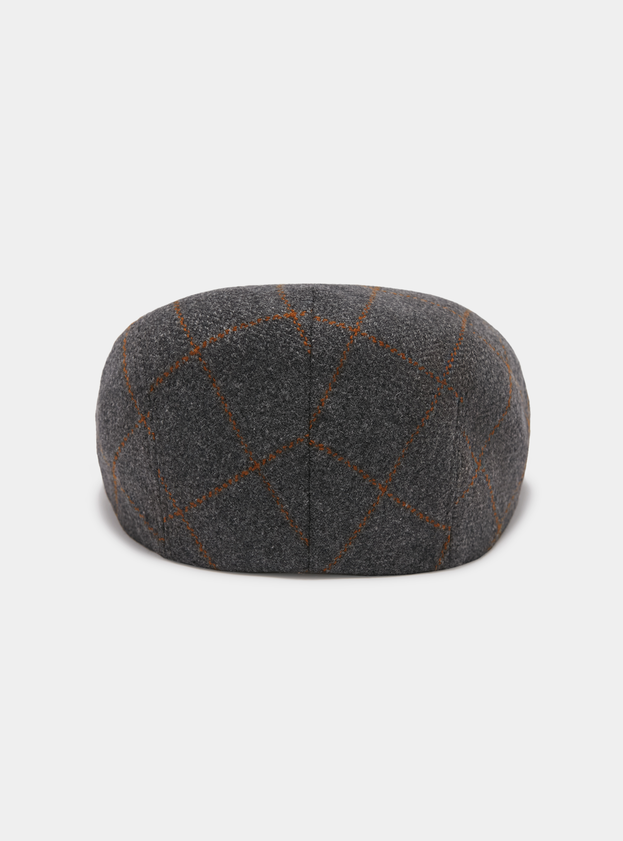 Coppola a quadri in lana cashmere Lanificio di Pray, GRIGIO CHIARO