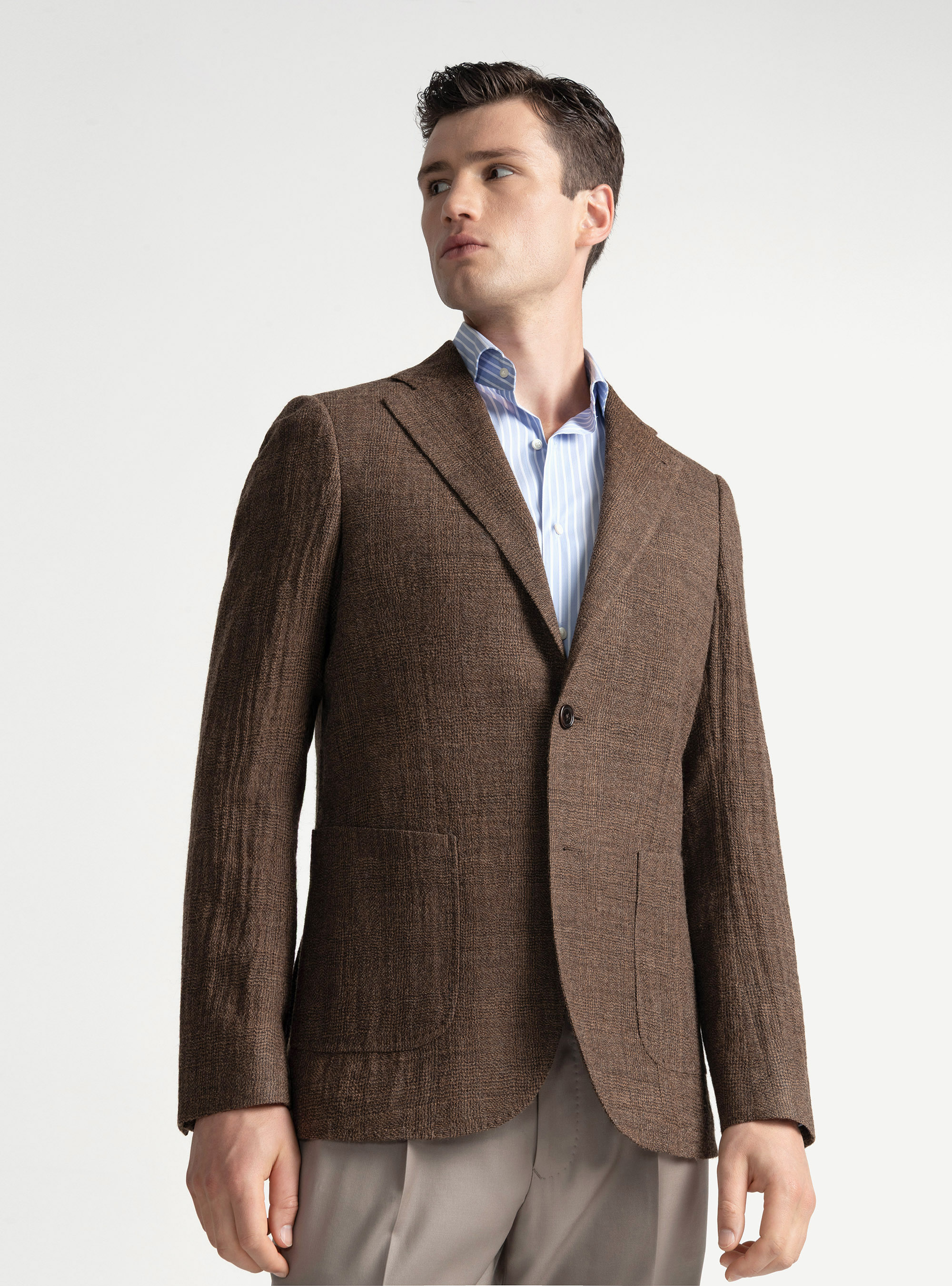 Americana de lana pura con estampado Príncipe de Gales, MULTICOLORE