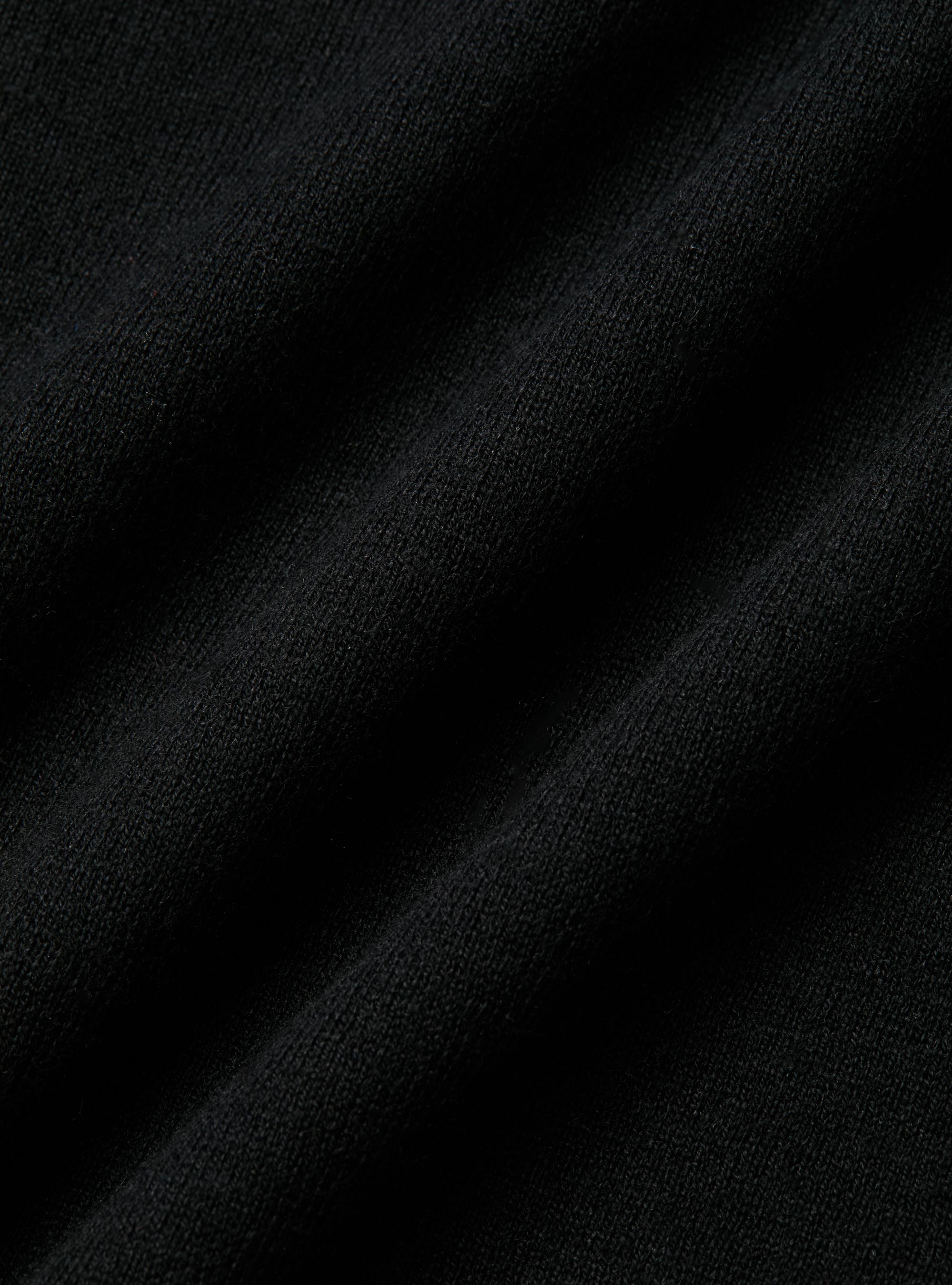 Silk and cashmere cotton turtleneck, BLACK