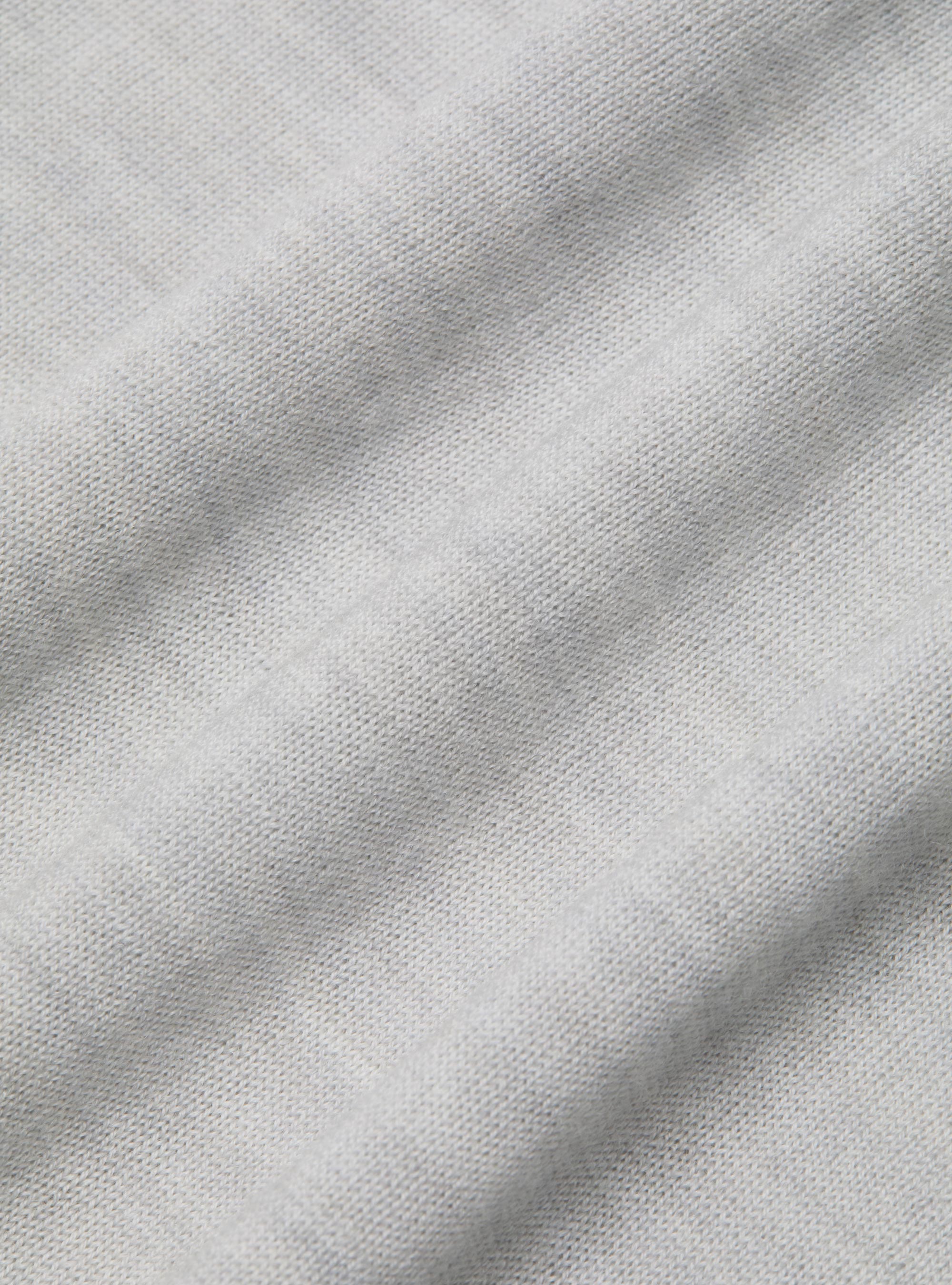 Camicia in maglia in pura lana merino extrafine, GRIGIO CHIARO MELANGE