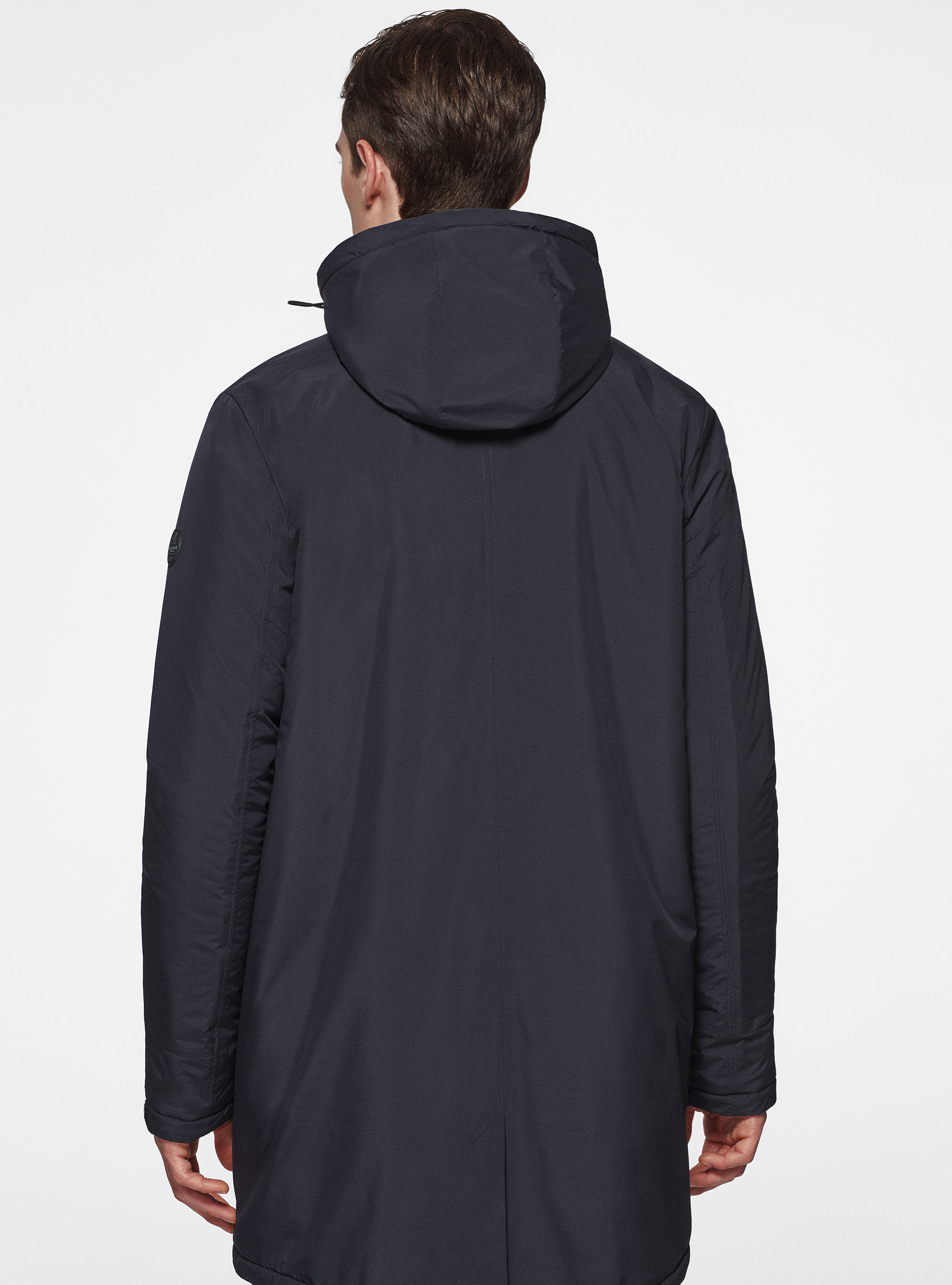 Parka tecnico con pelliccia sintetica, BLU NAVY