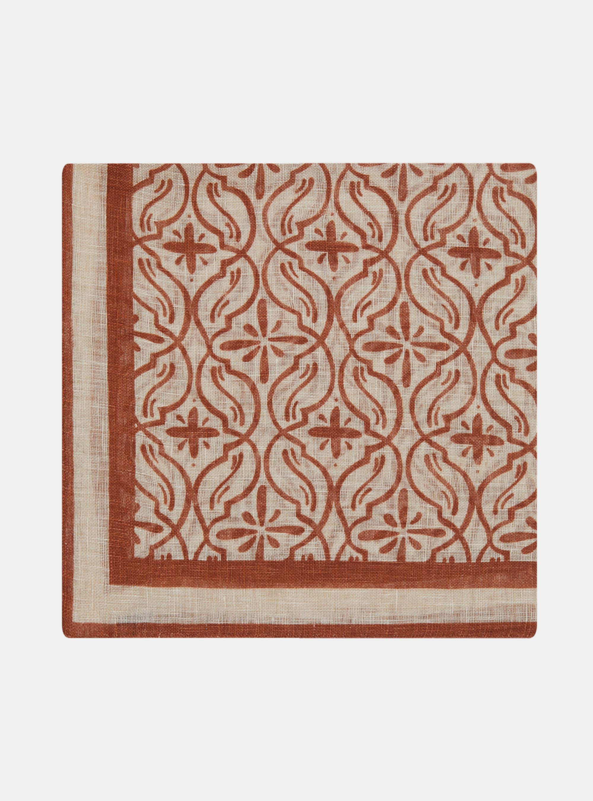 Foulard maioliche in lino stampato, COCCIO
