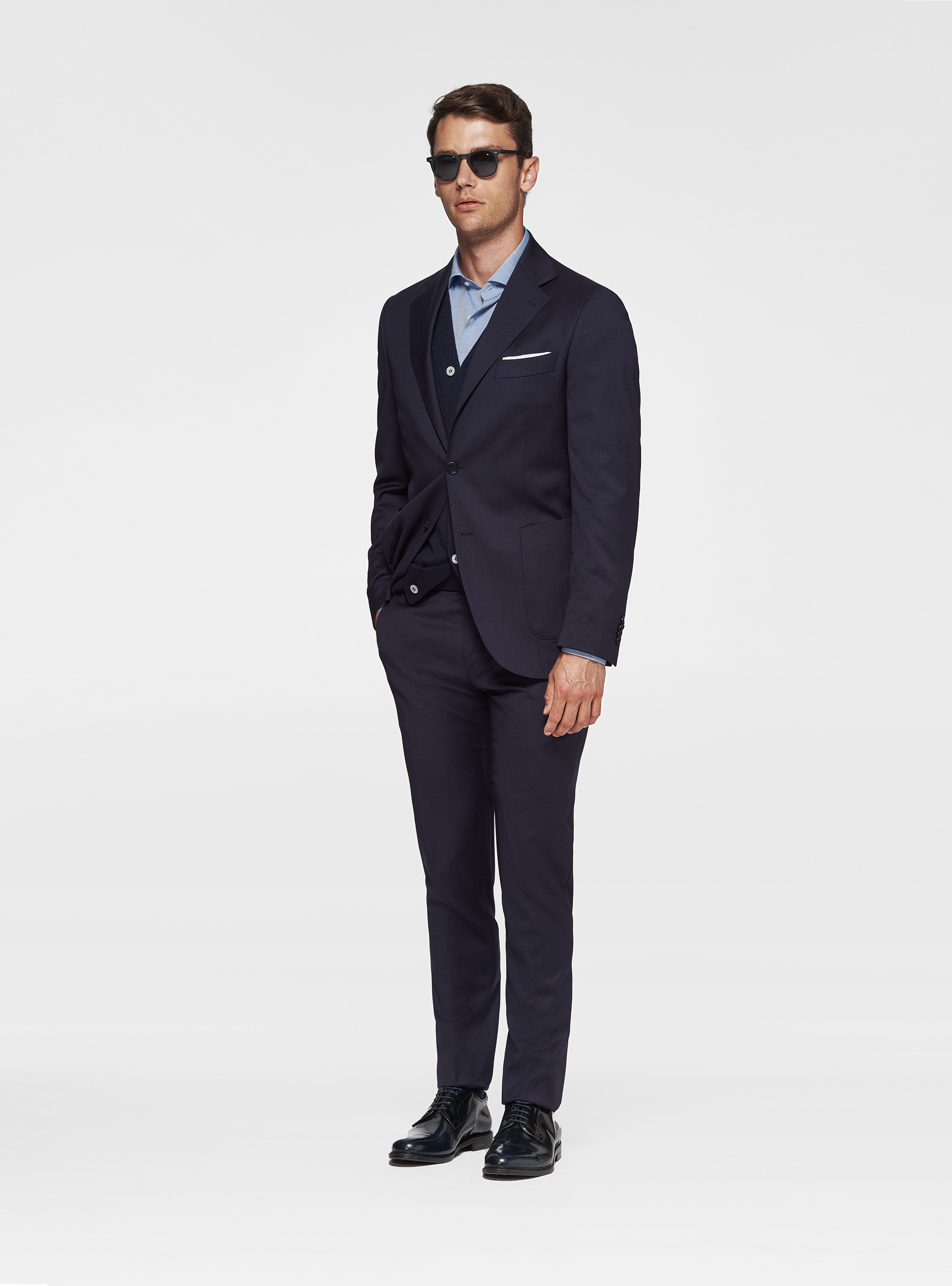 Giacca in pura lana, BLU NAVY