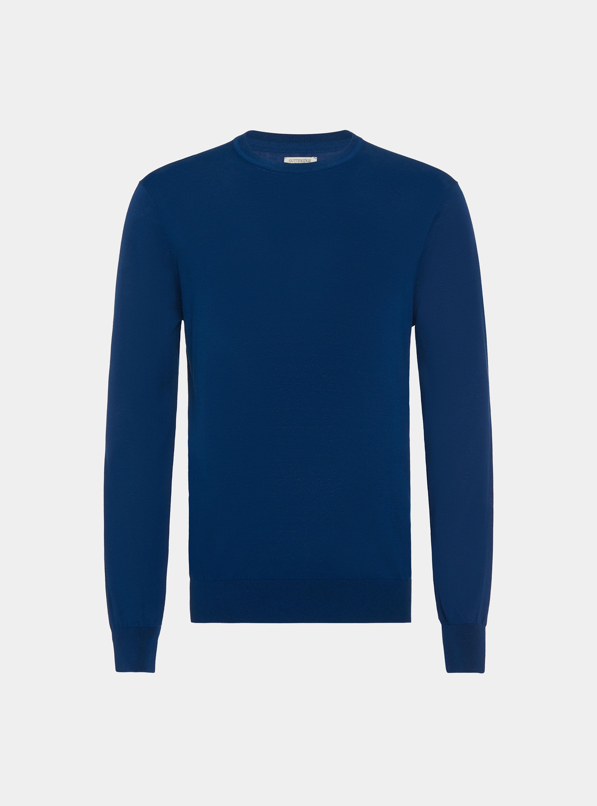 Silk and cotton crew-neck sweater, BLUE ROYAL