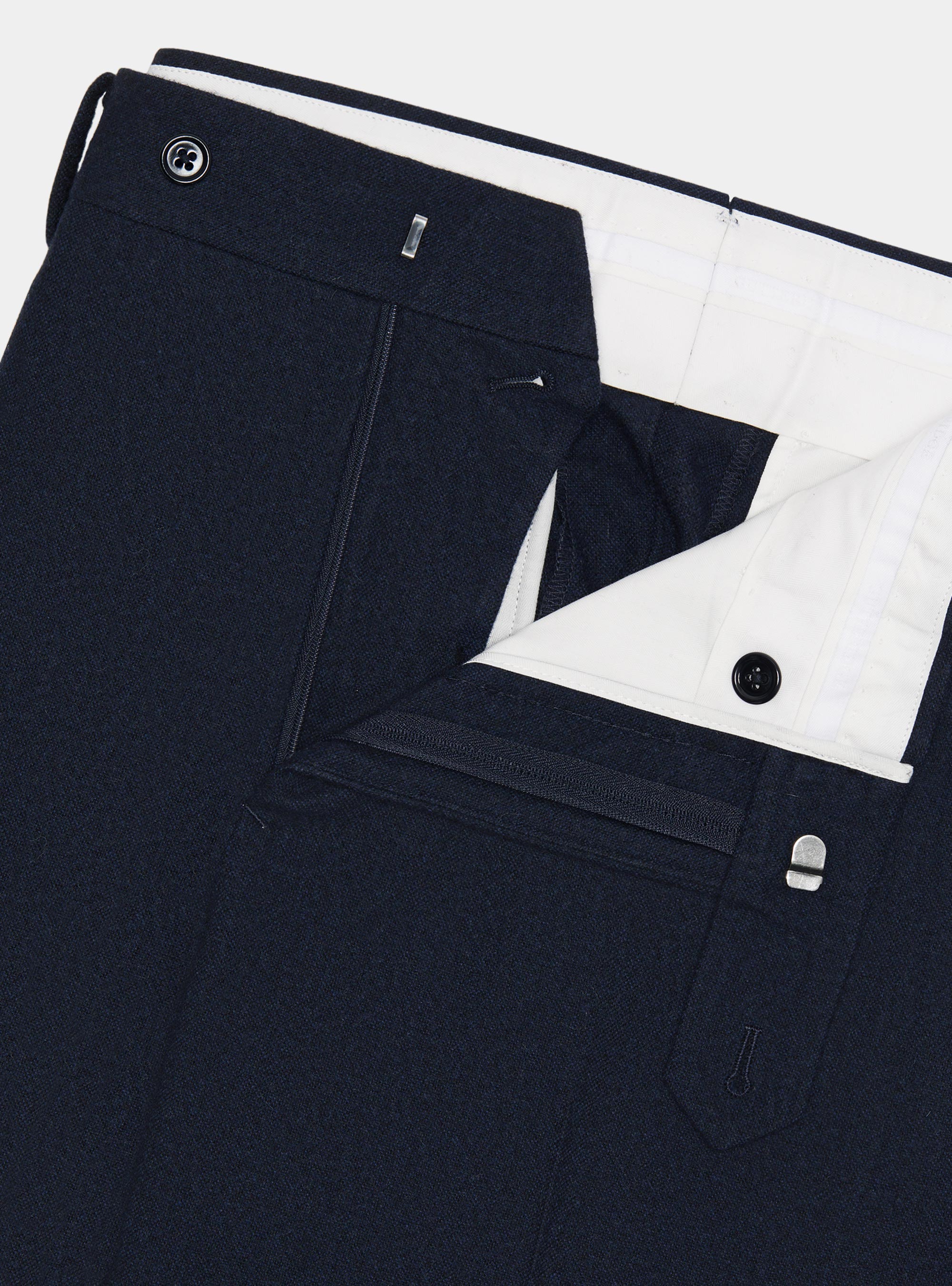 Pantaloni in flanella di misto lana Duemilagori, BLU NAVY