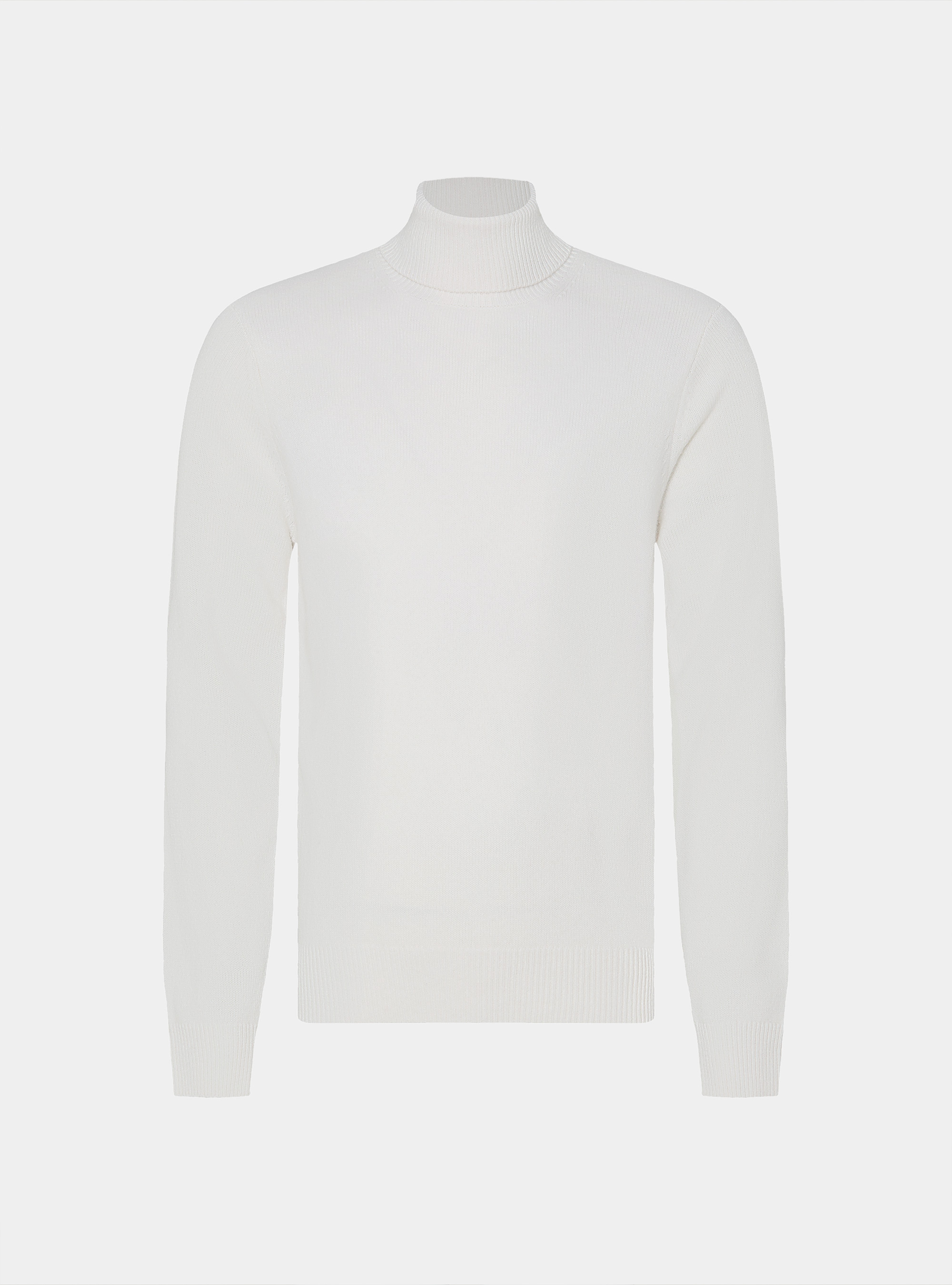 Merino wool turtleneck sweater, WHITE