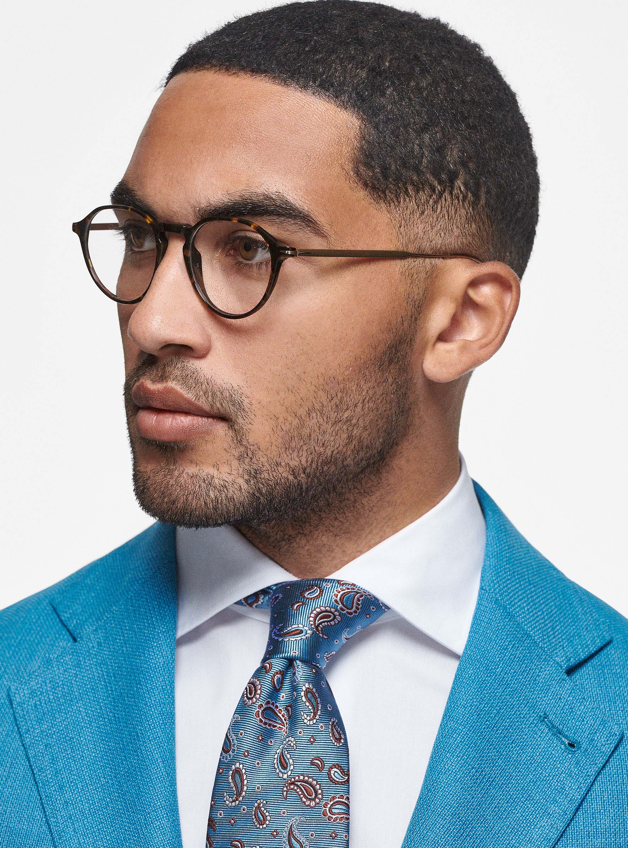 Micro-textured wool blazer, PETROL