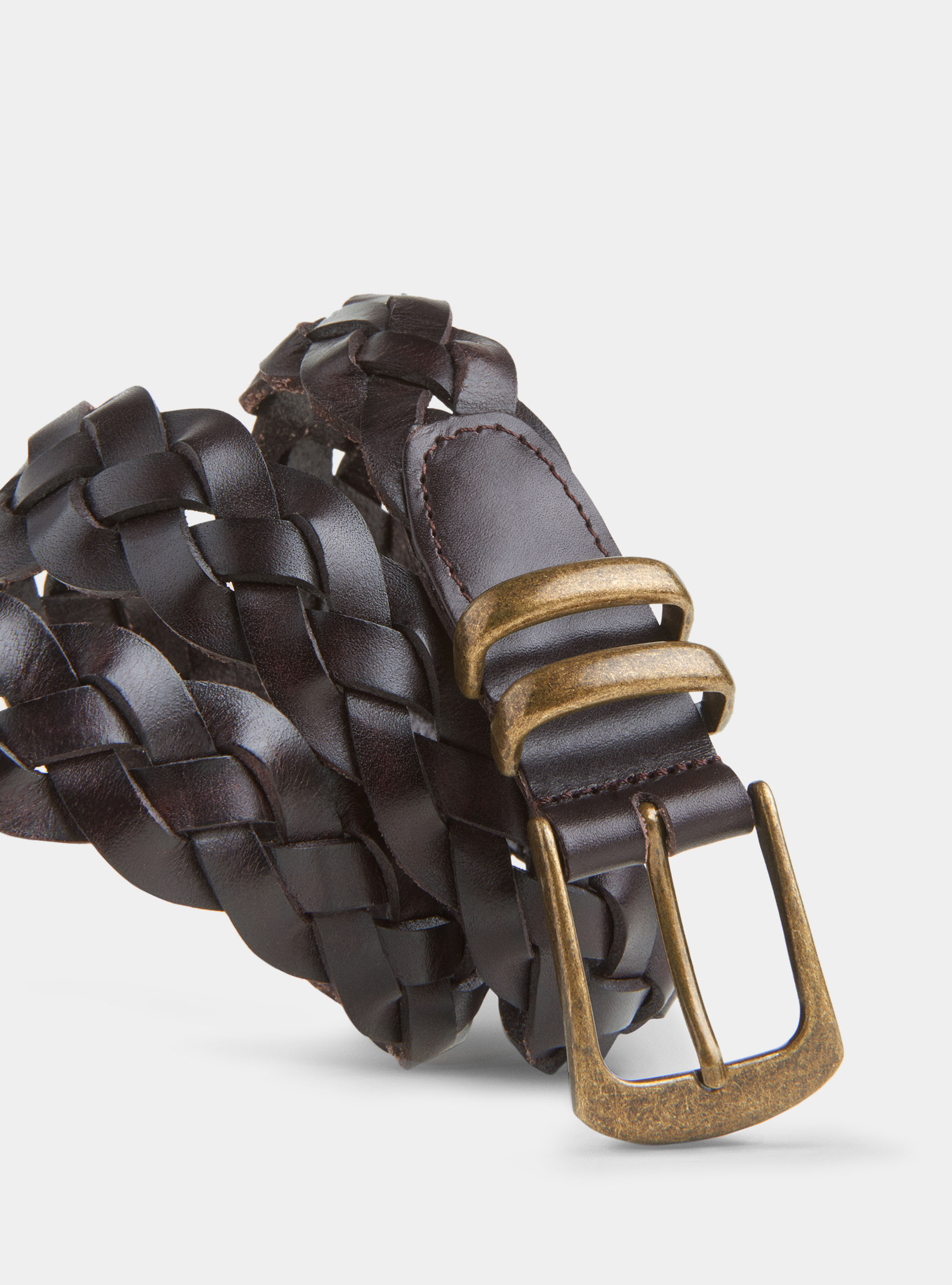 Cintura intrecciata, MARRONE