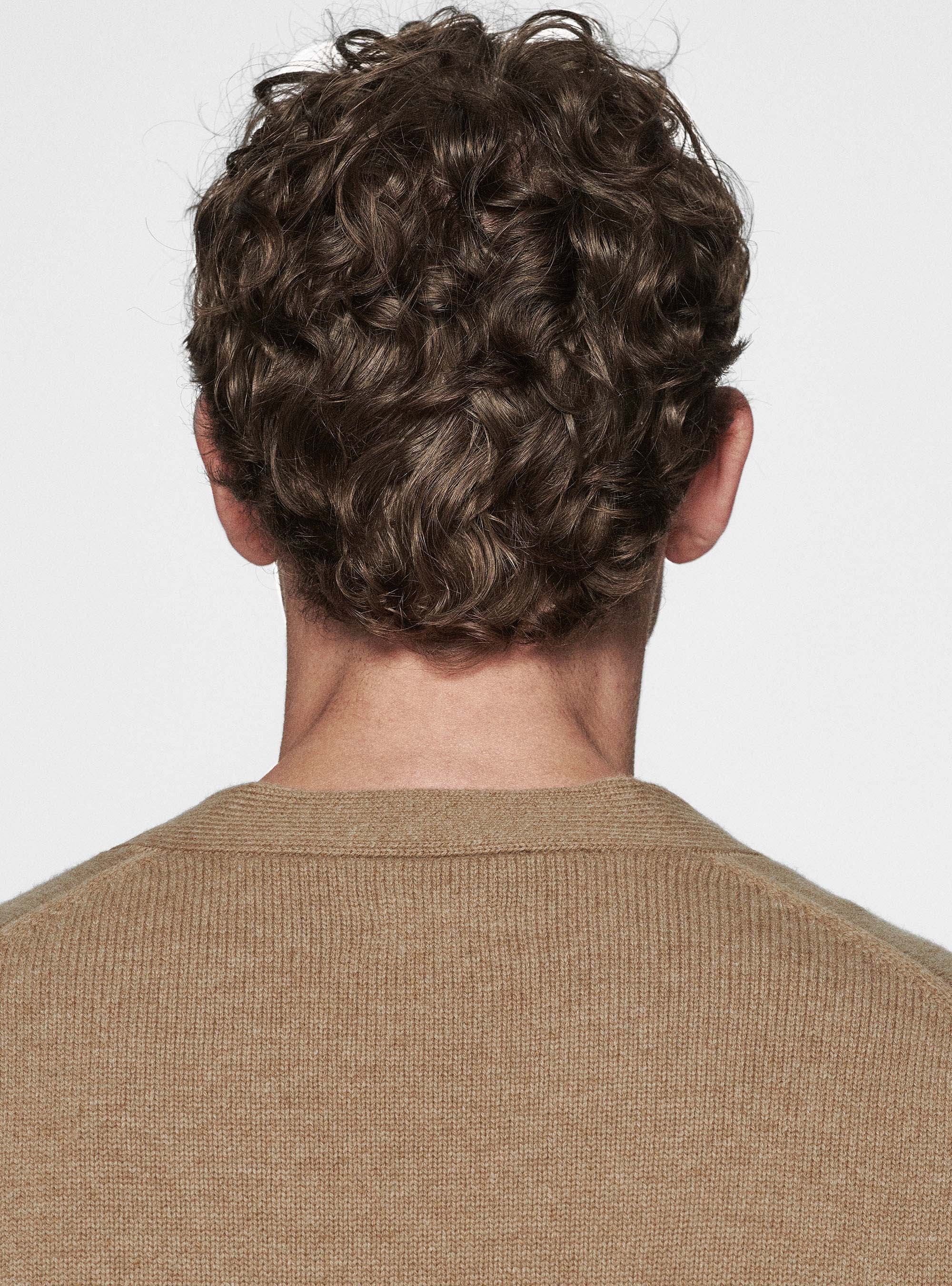 Cardigan in maglia in lambswool, CAMMELLO 0570C