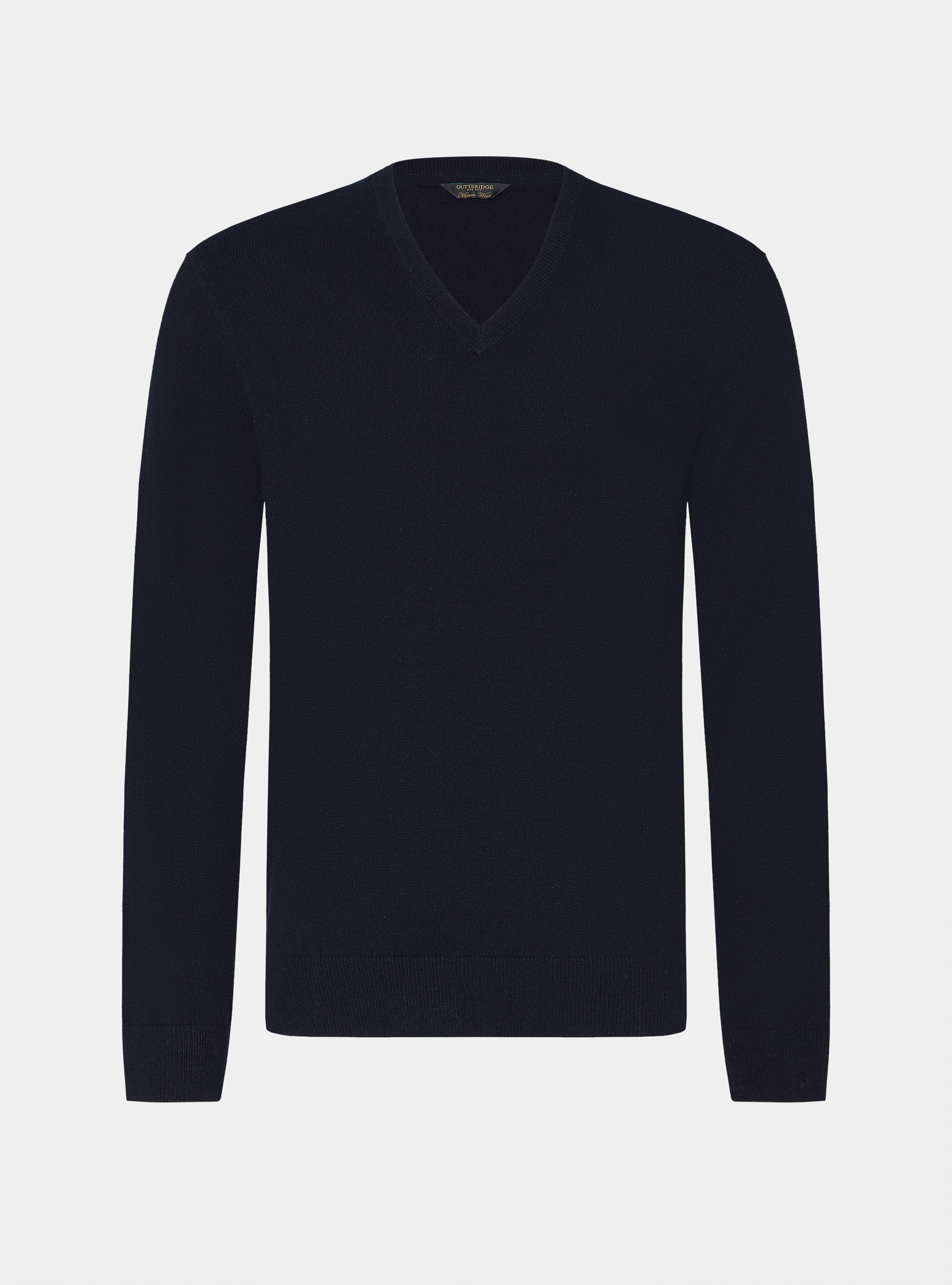 Merino wool V-neck sweater, NAVY BLUE