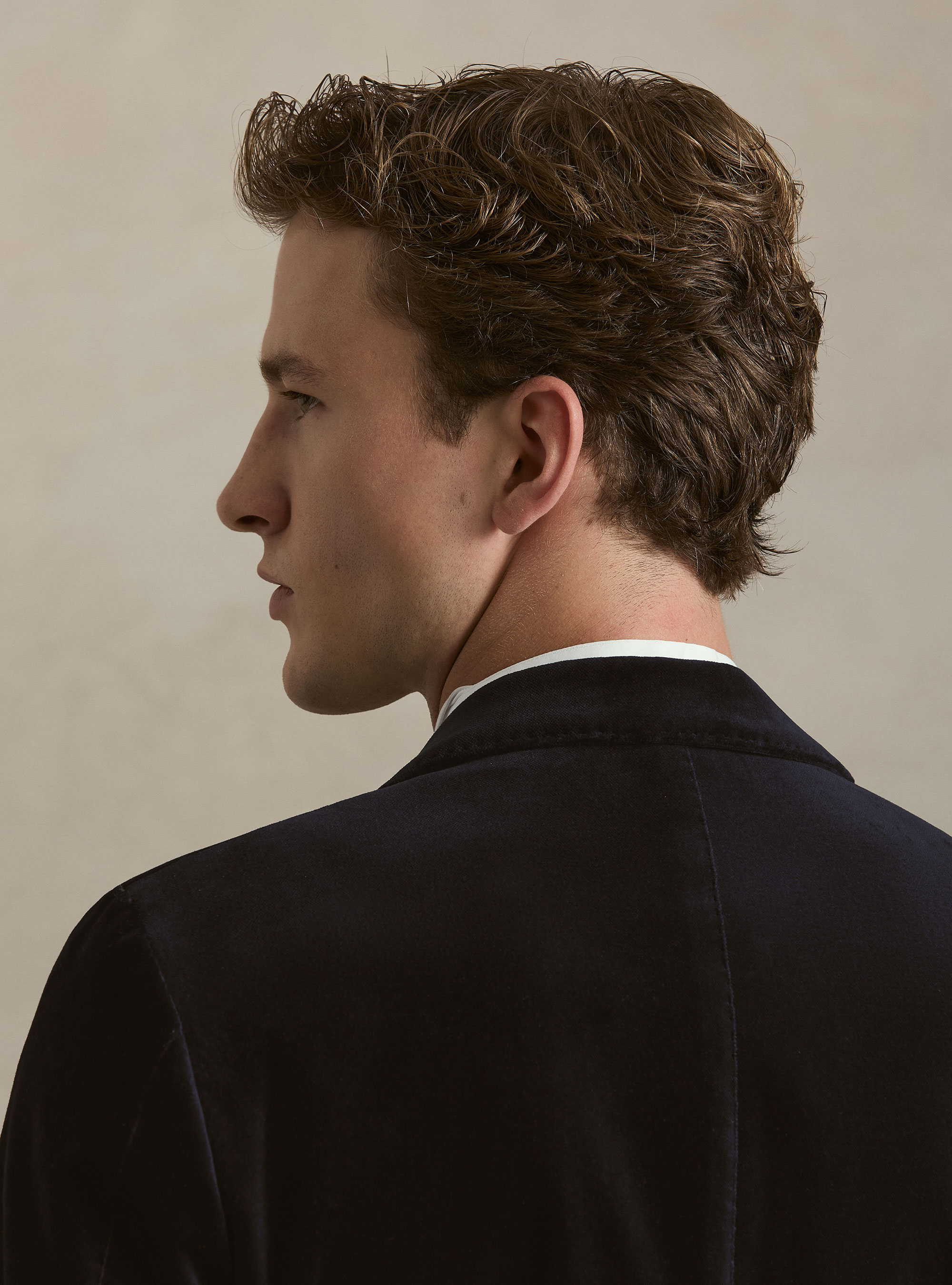 Giacca smoking per abito in velluto liscio, BLU NAVY
