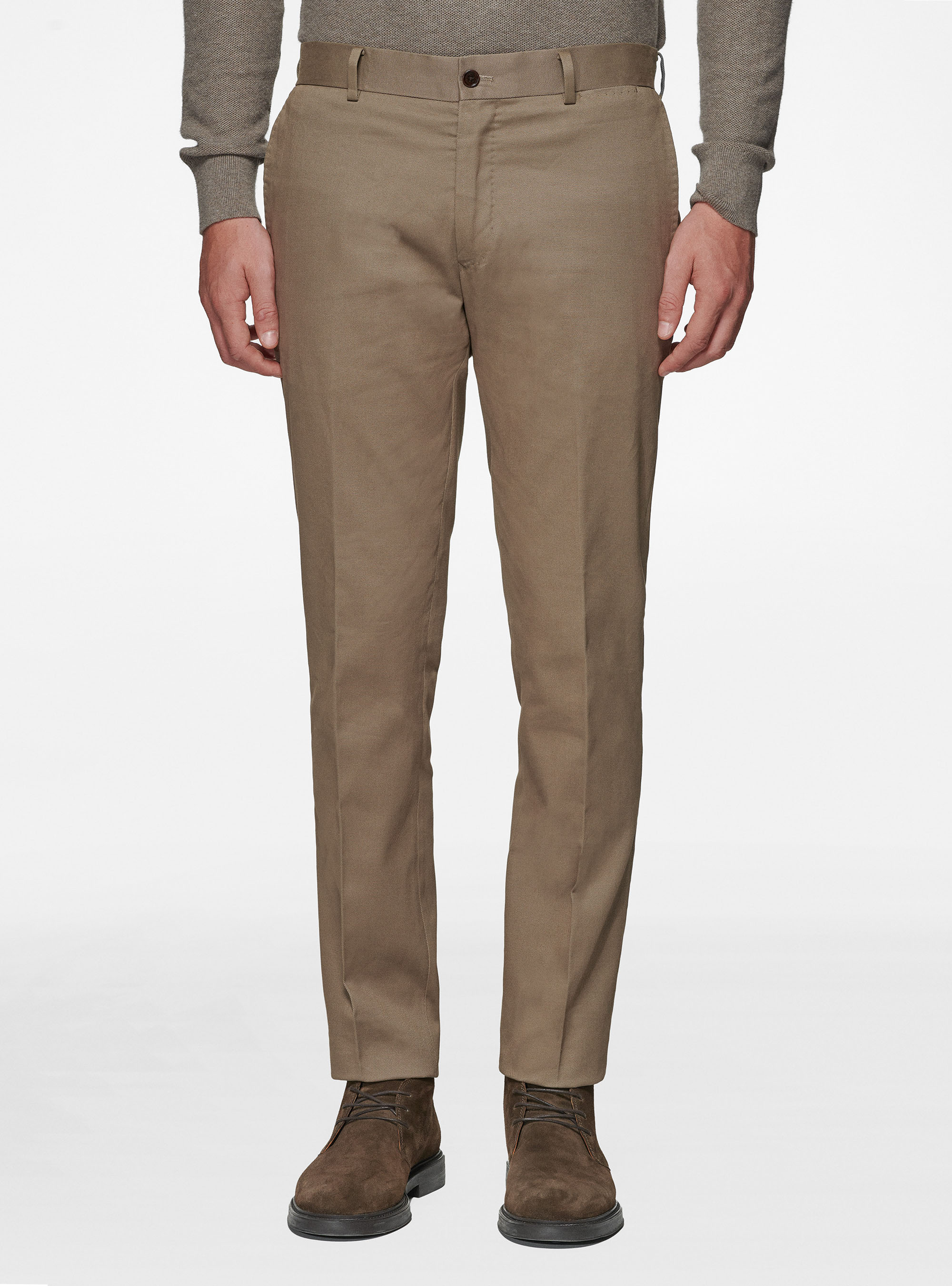 Pantaloni in cotone smerigliato, FANGO