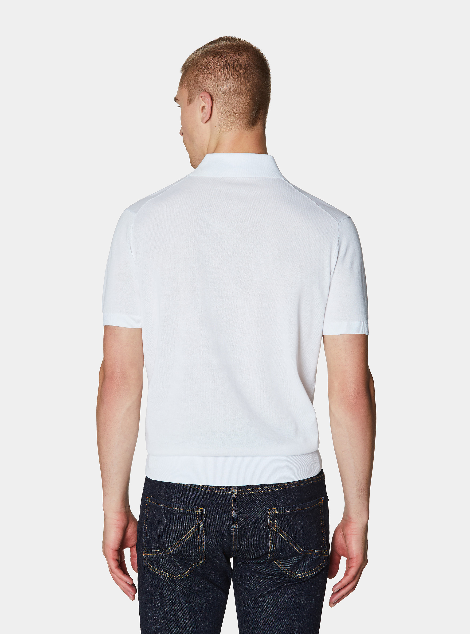 Polo in maglia in cotone m/c, WHITE