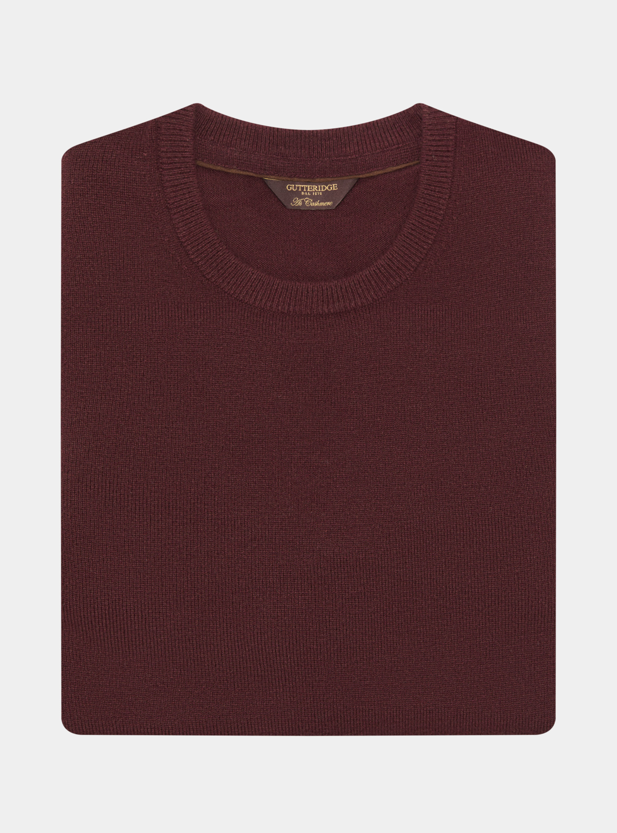 Lambswool and cashmere crewneck sweater, BORDEAUX