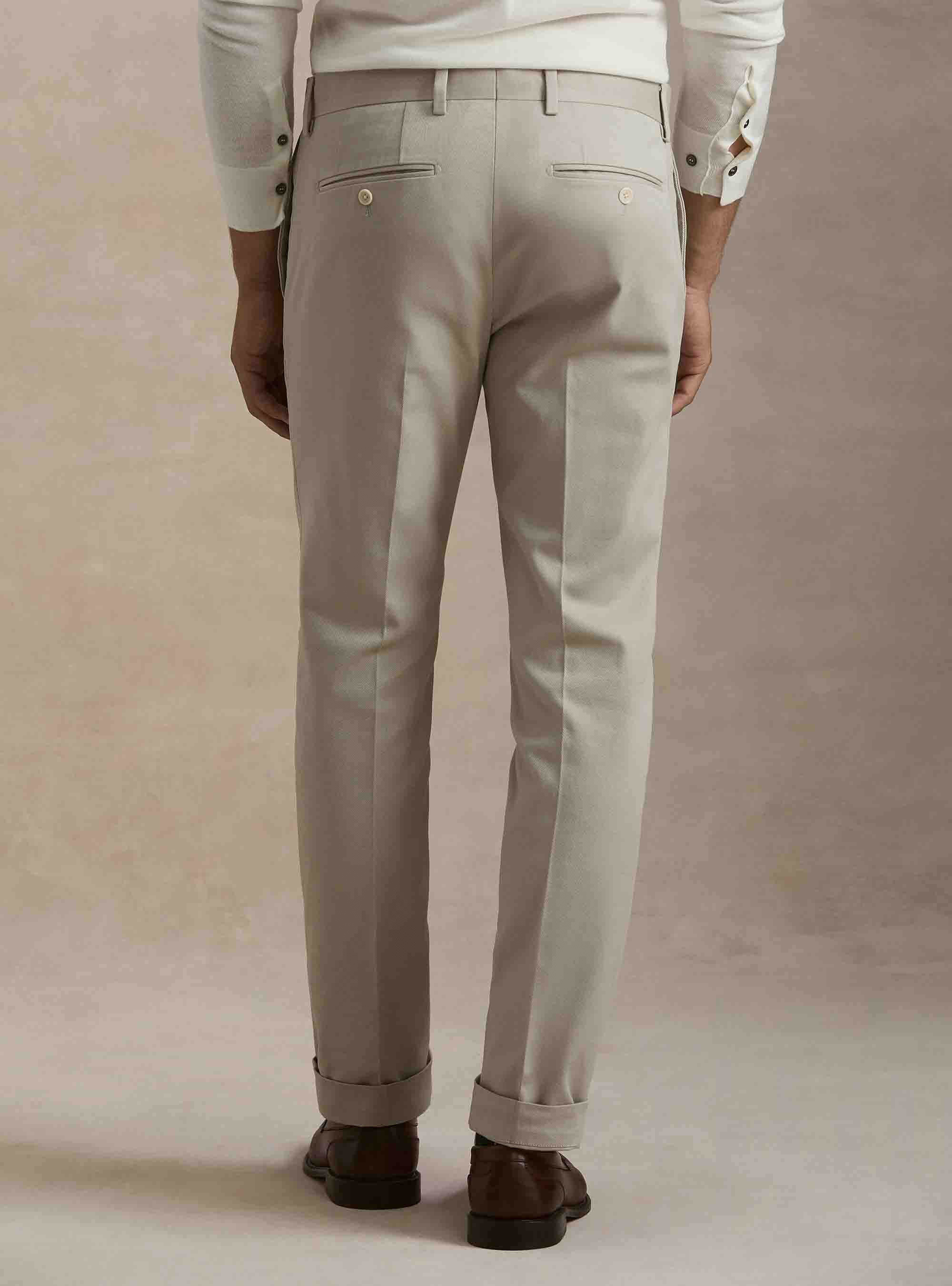 Pantalones de algod&oacute;n esmerilado, CRUDO