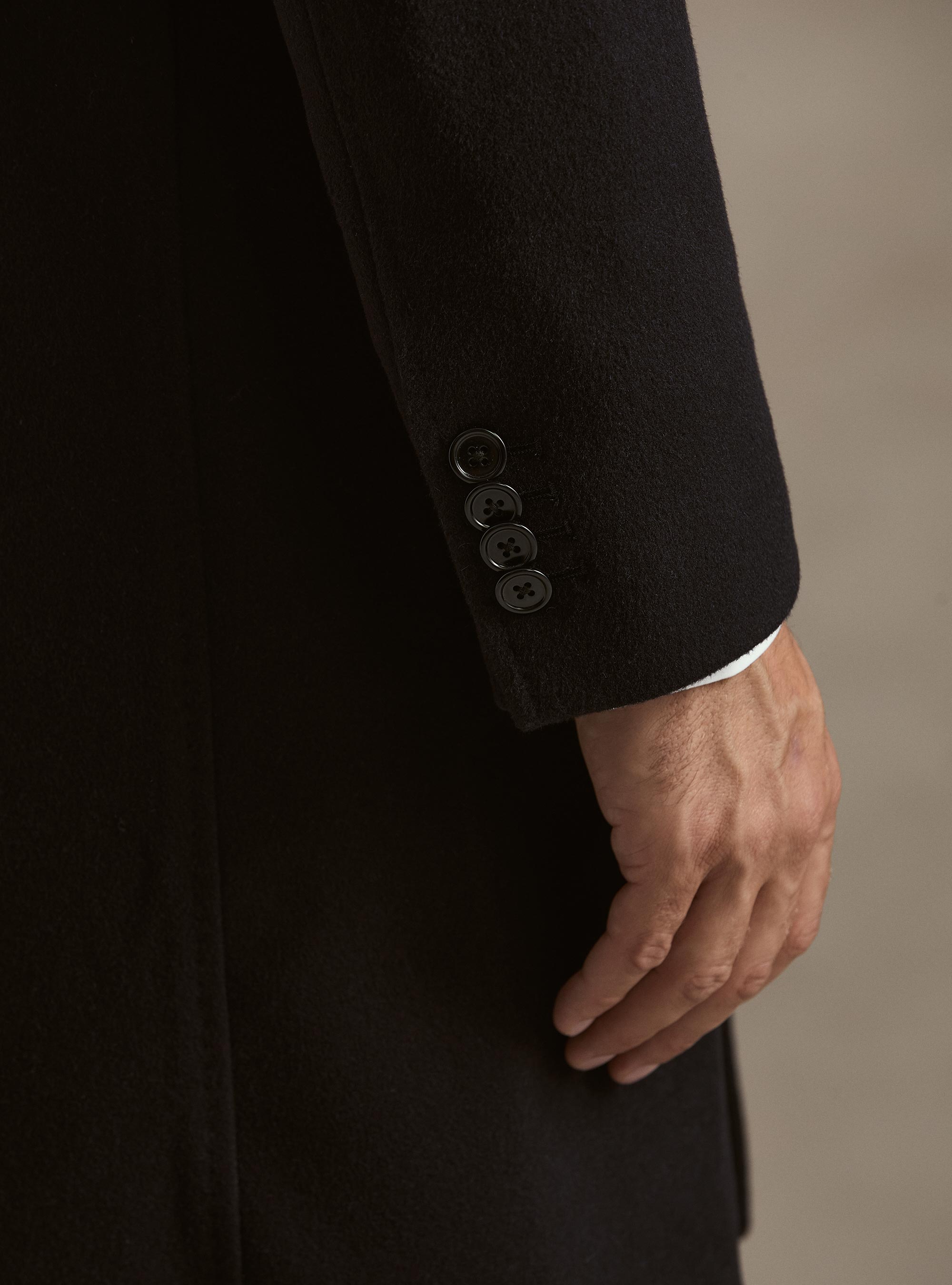 Double-breasted cashmere-blend coat, NAVY BLUE