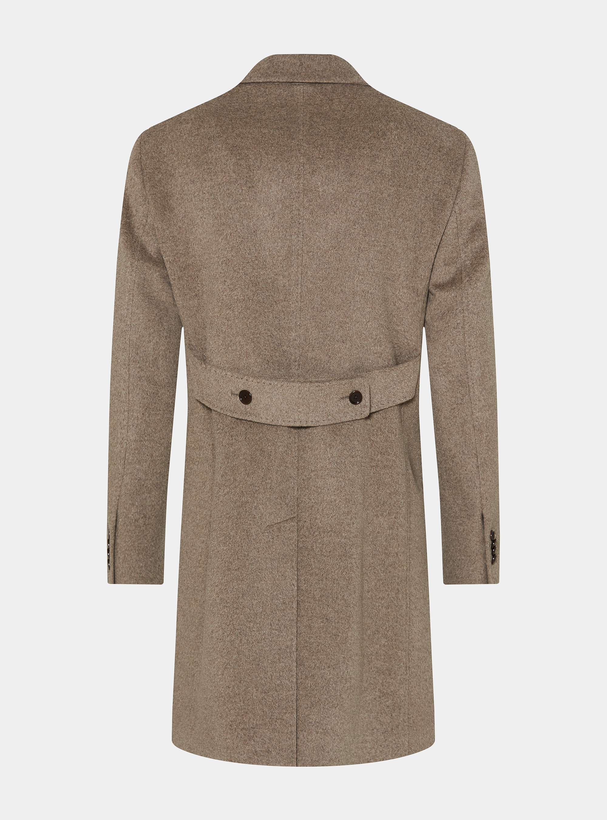 Cappotto doppiopetto in lana e cashmere, FANGO