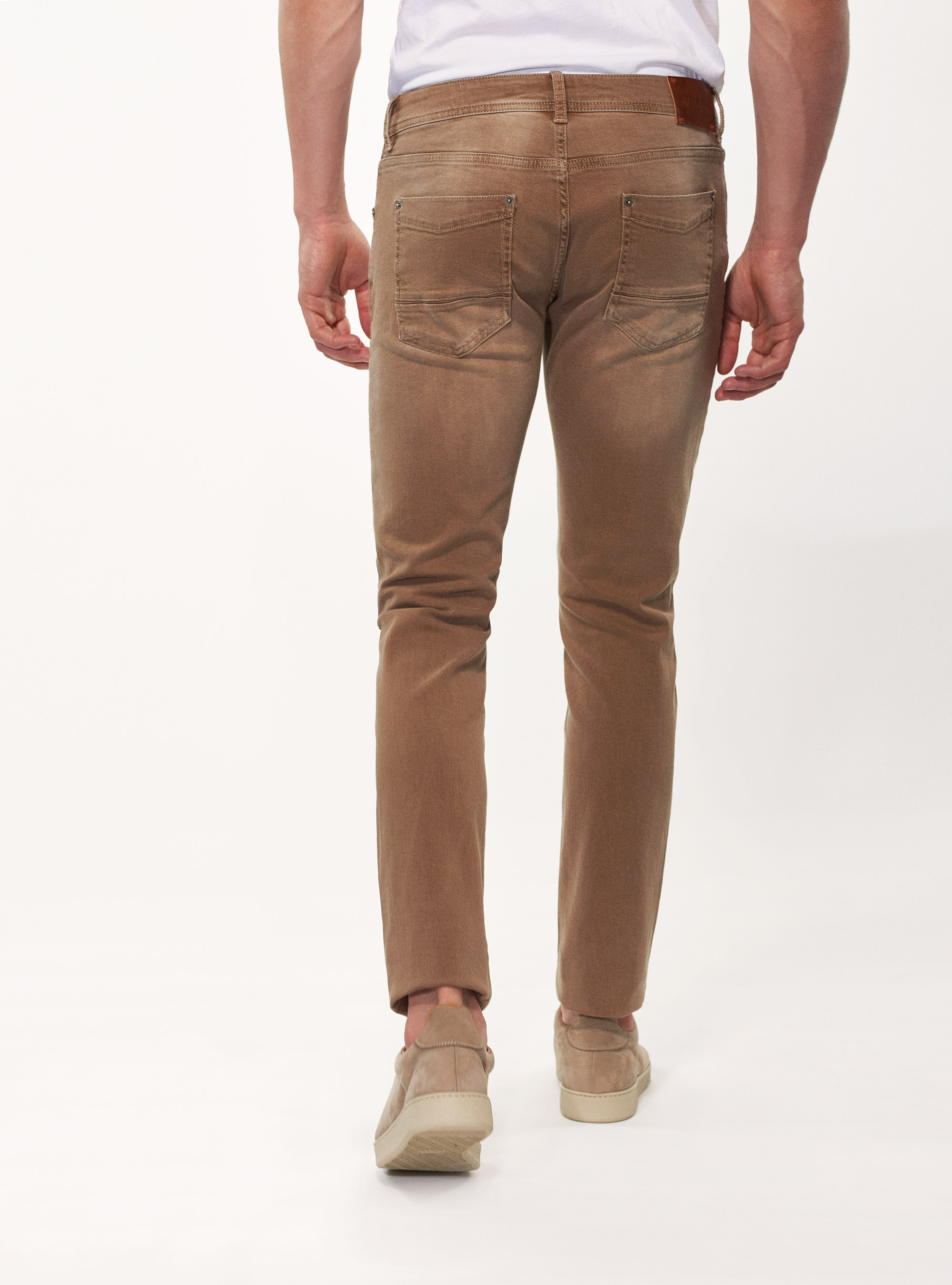 Pantaloni 5 tasche tailor fit, SABBIA