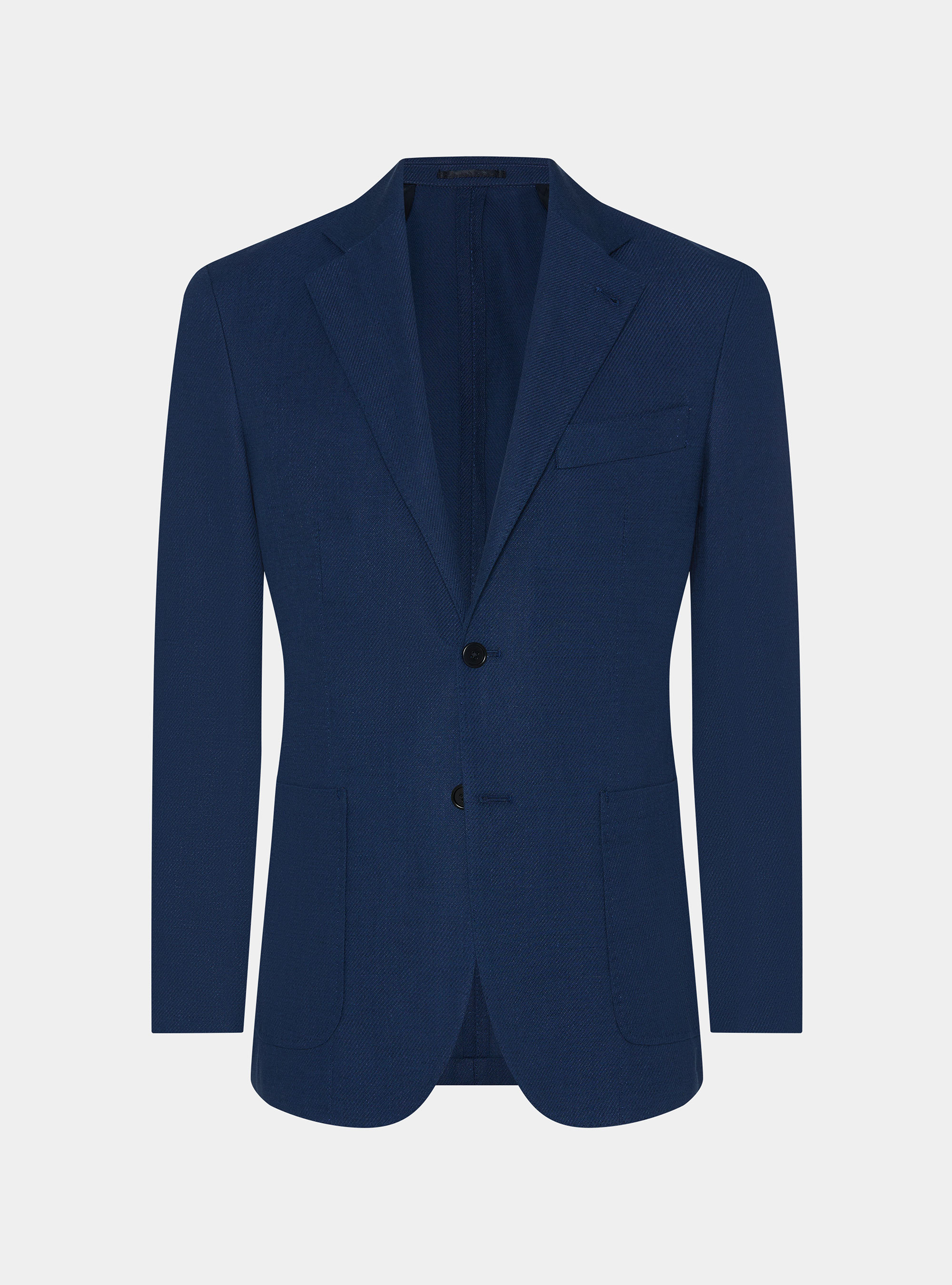 Giacca in cotone e lino fiammato, BLU NAVY