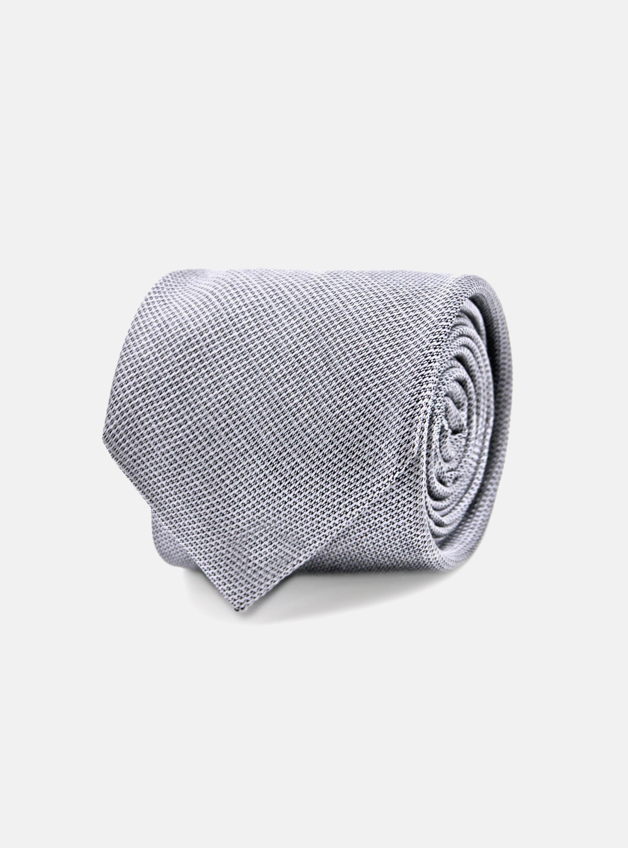 CEREMONY SILK JACQUARD SILK  TIE 5 FOLDS, GREY