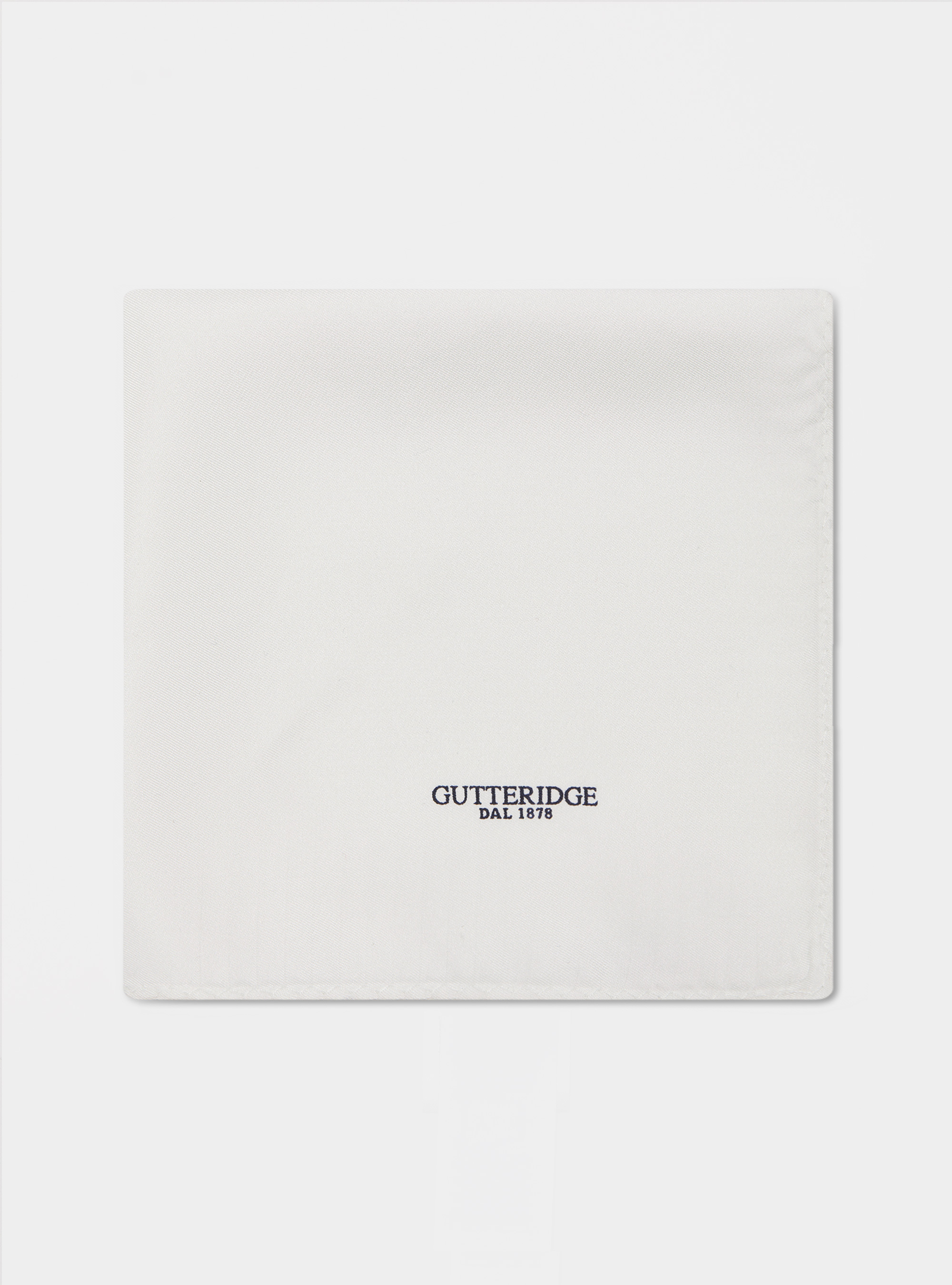 Pochette bianca in seta con logo, BIANCO