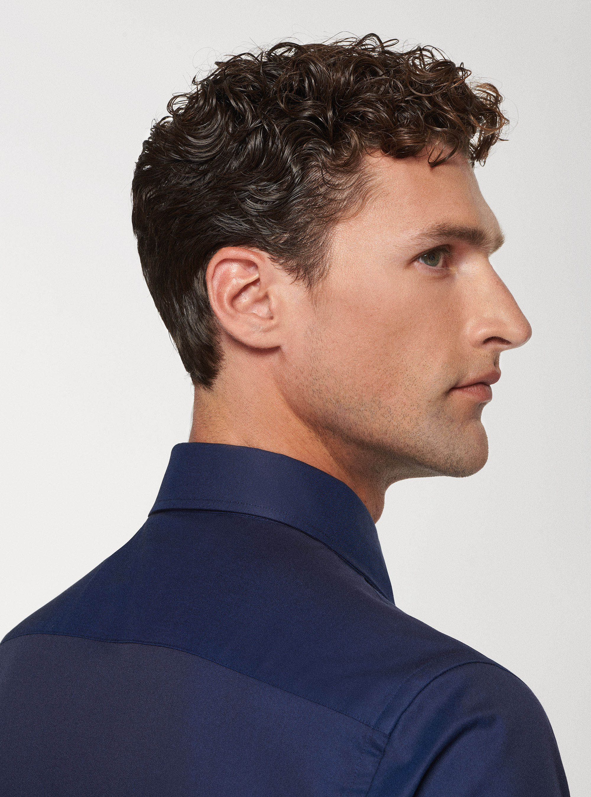 Camicia in twill di cotone, BLU