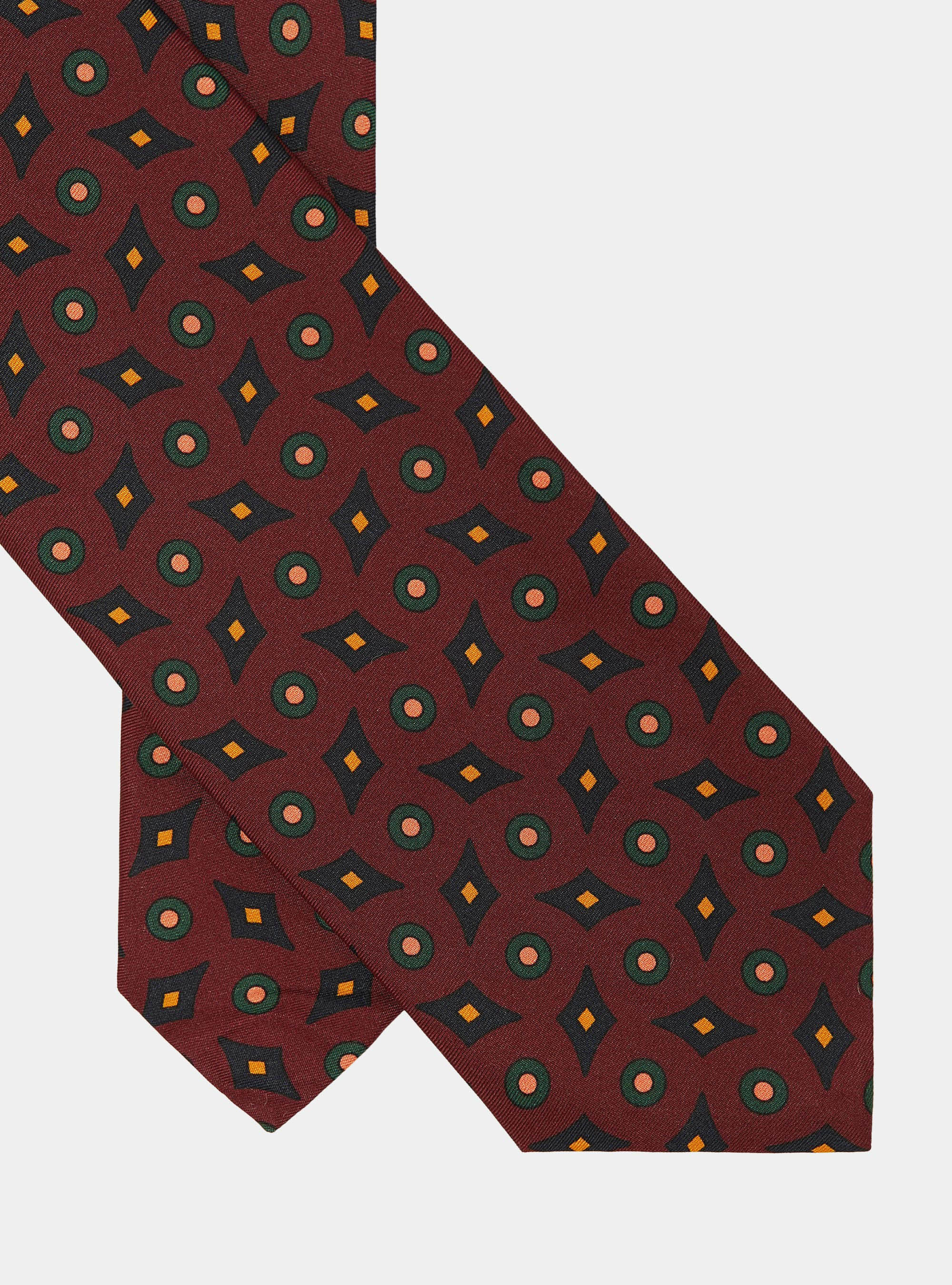 Patterned silk tie, BORDEAUX