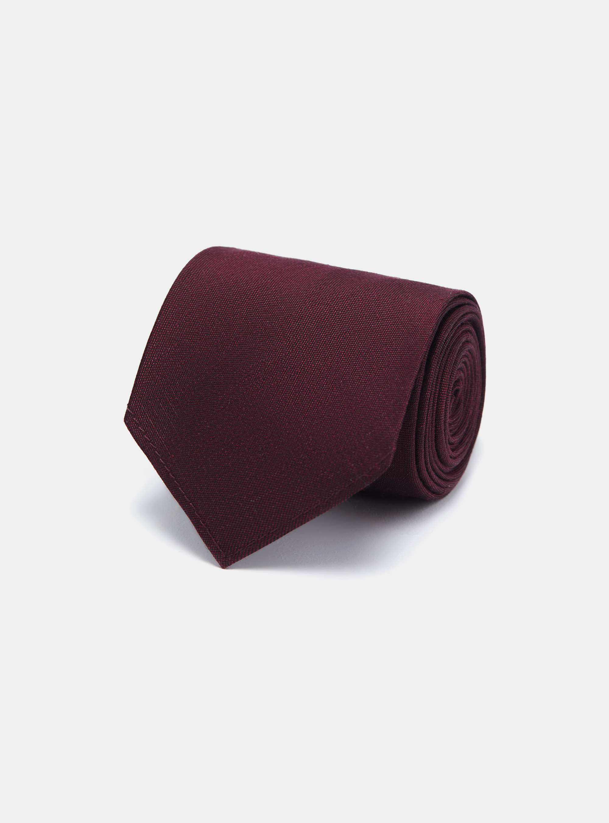 Cravate en soie et lin, BORDEAUX