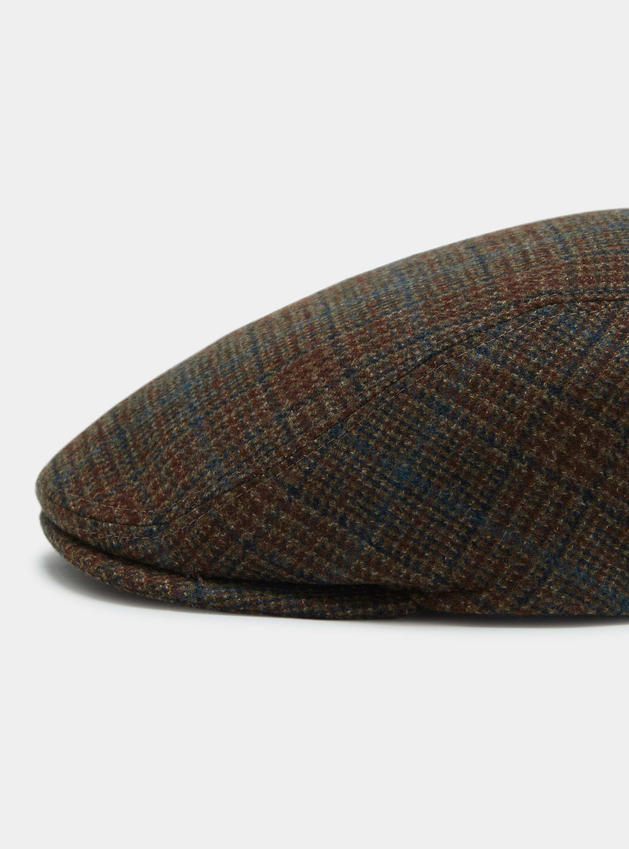 Prince of Wales flat cap in pure virgin wool, MULTICOLOR