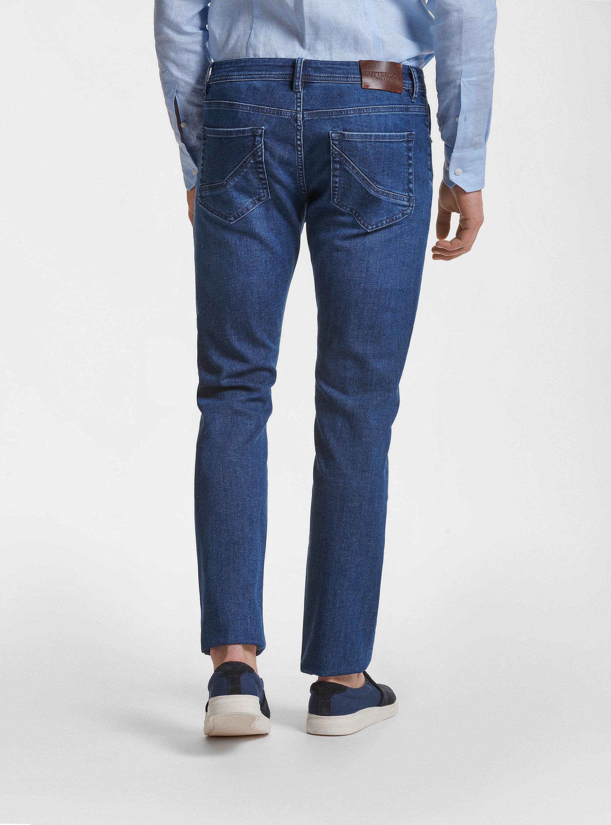 Coloured yarn-dyed jeans, BLUE