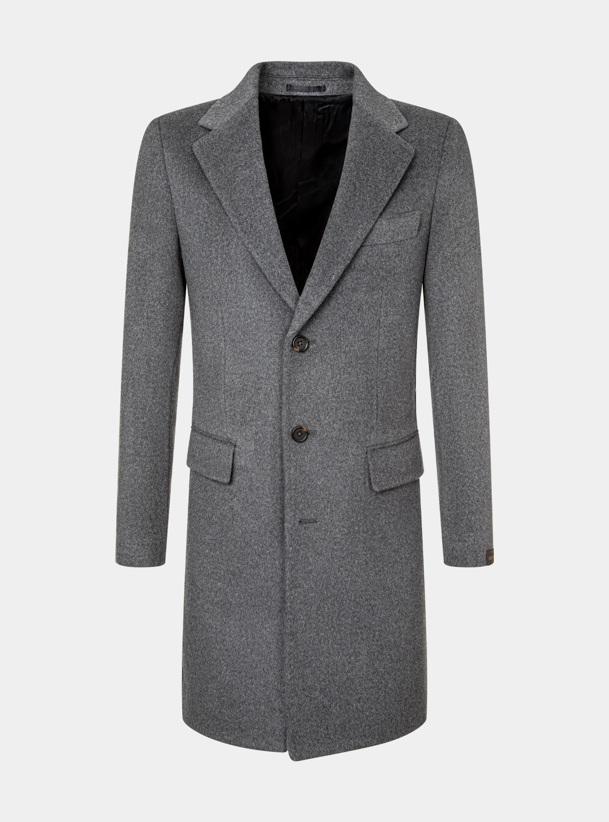 Cappotto monopetto in lana e cashmere, ASFALTO