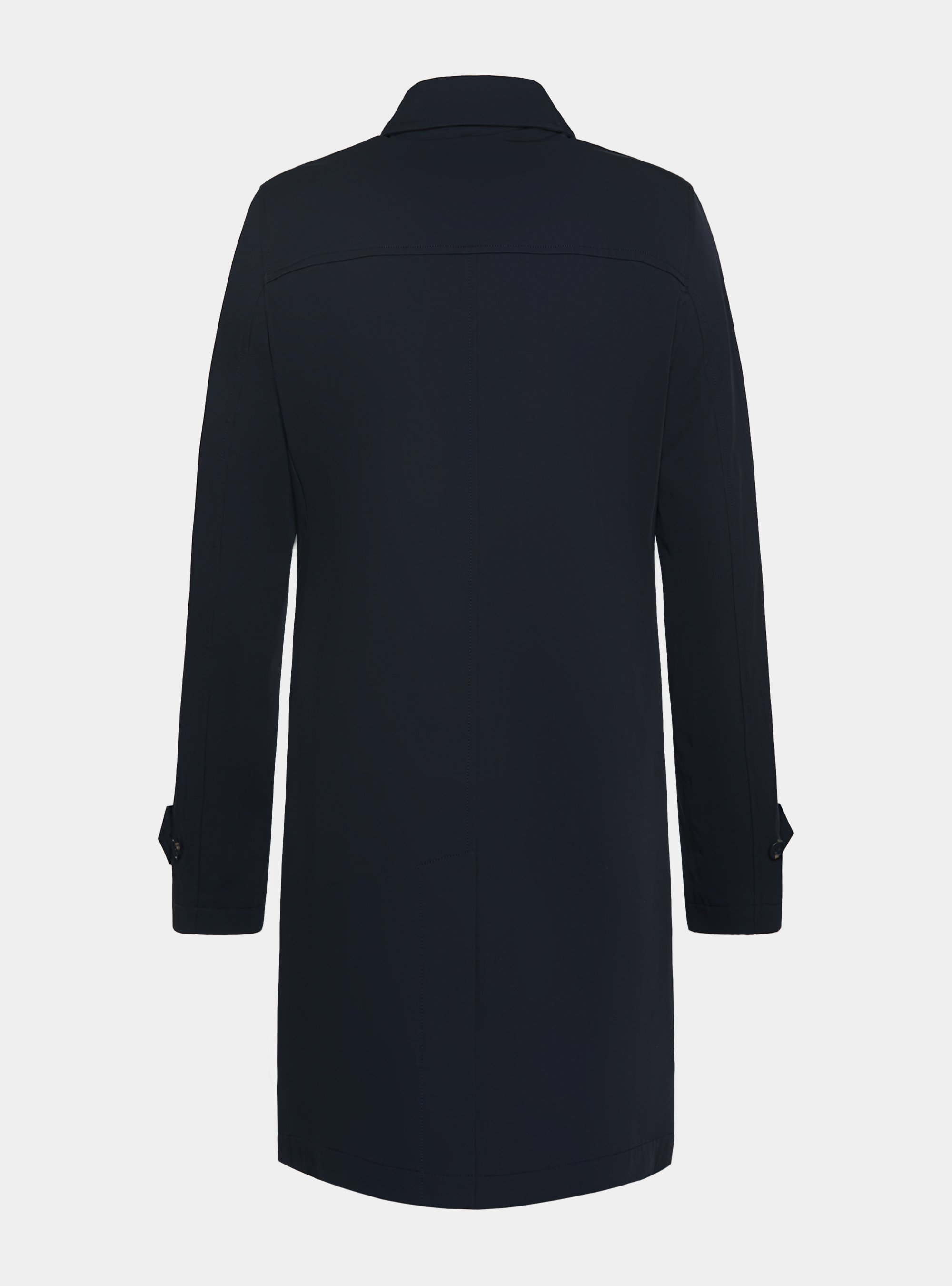 Impermeabile monopetto in misto cotone, BLU NAVY