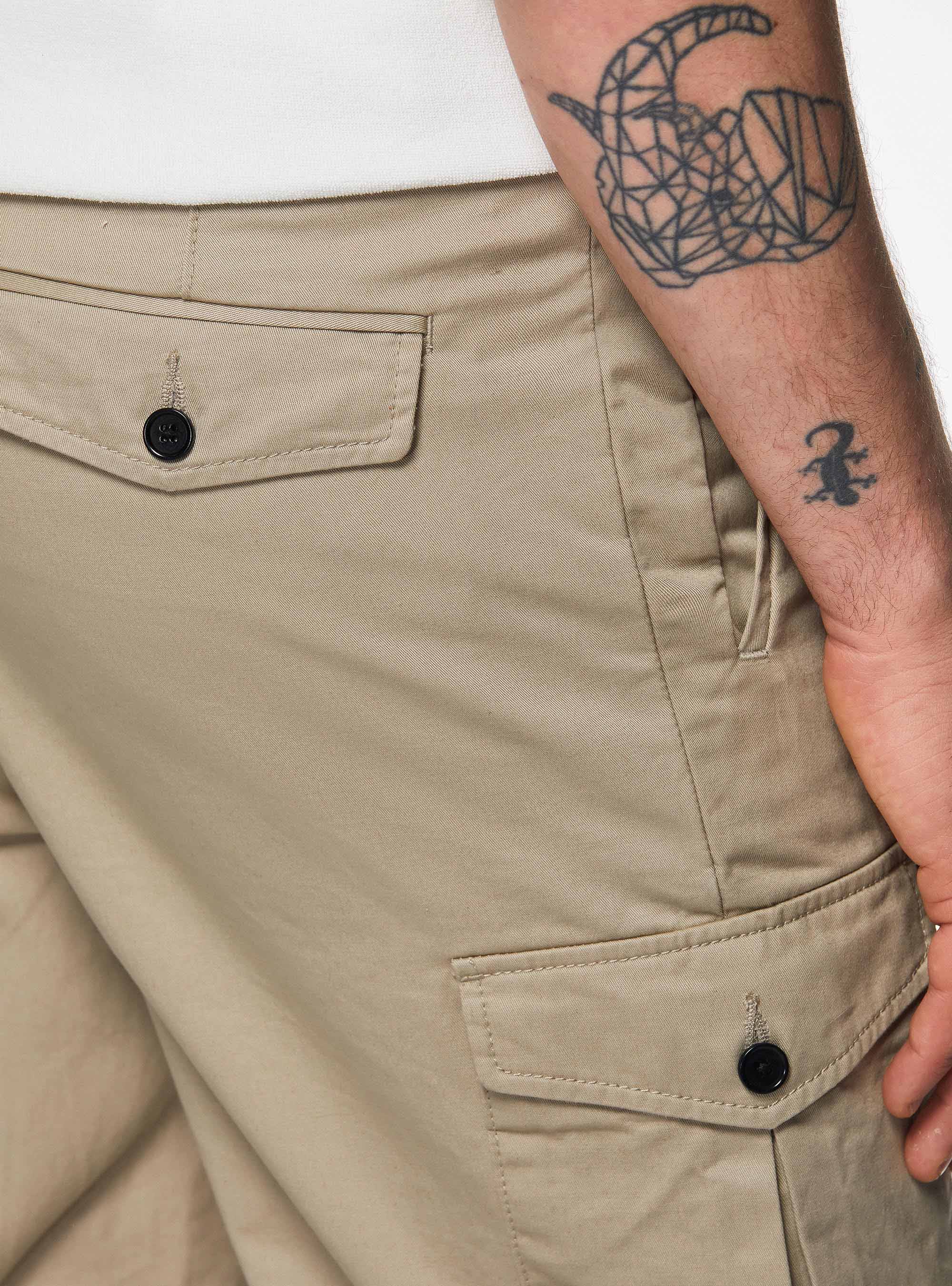 Pantaloni cargo in twill, SABBIA